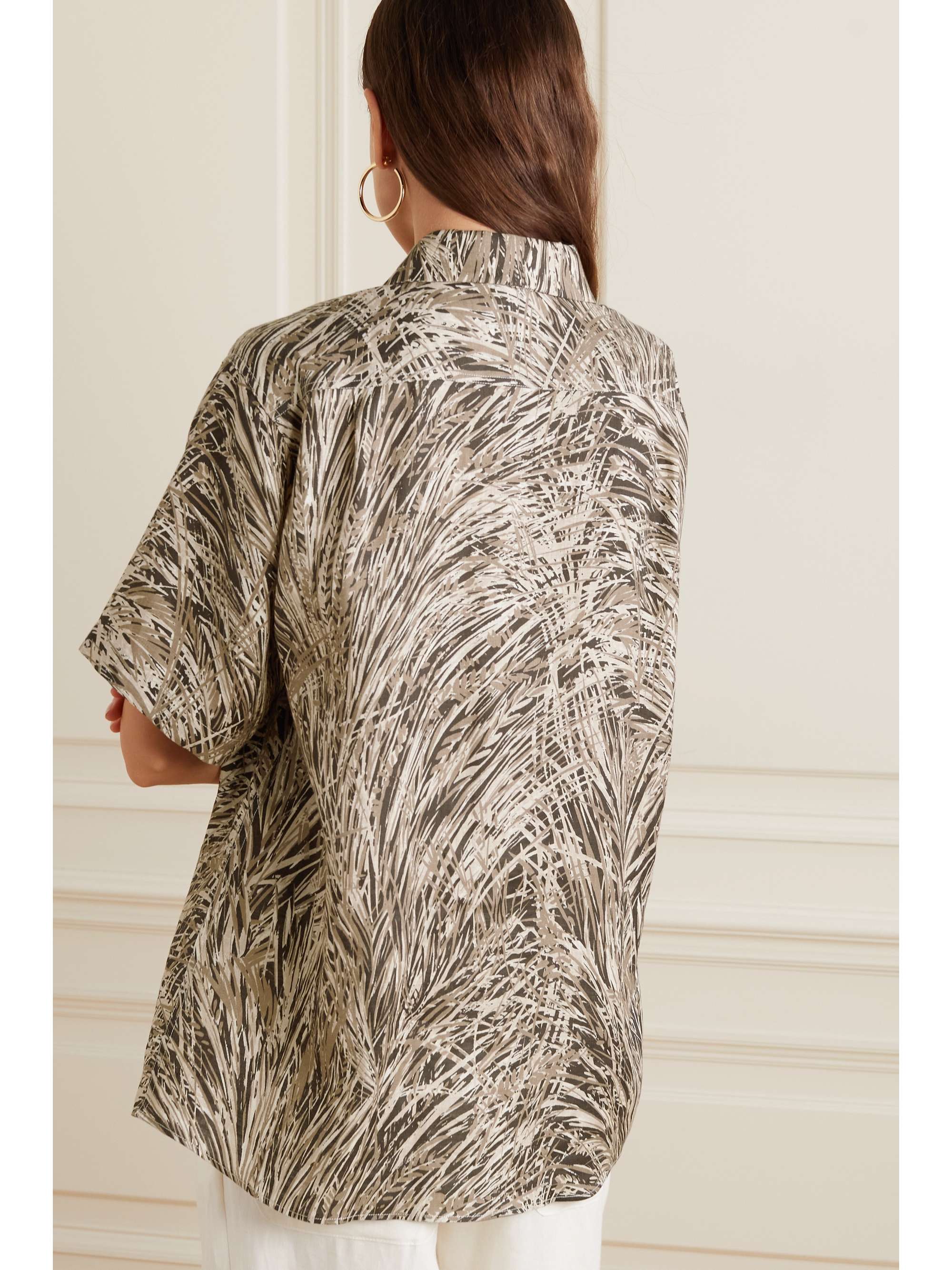 Printed linen-gauze shirt view