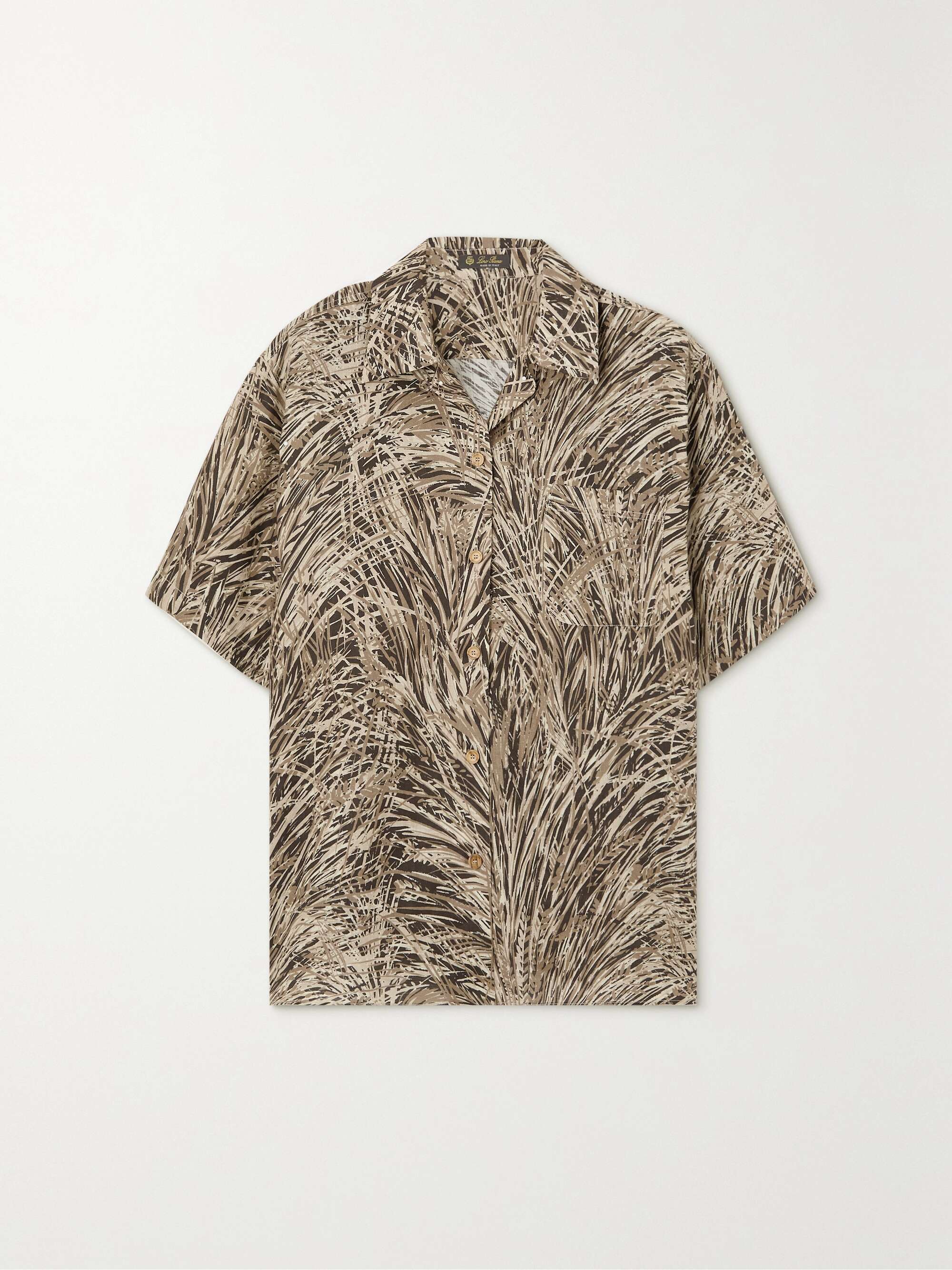 Printed linen-gauze shirt view