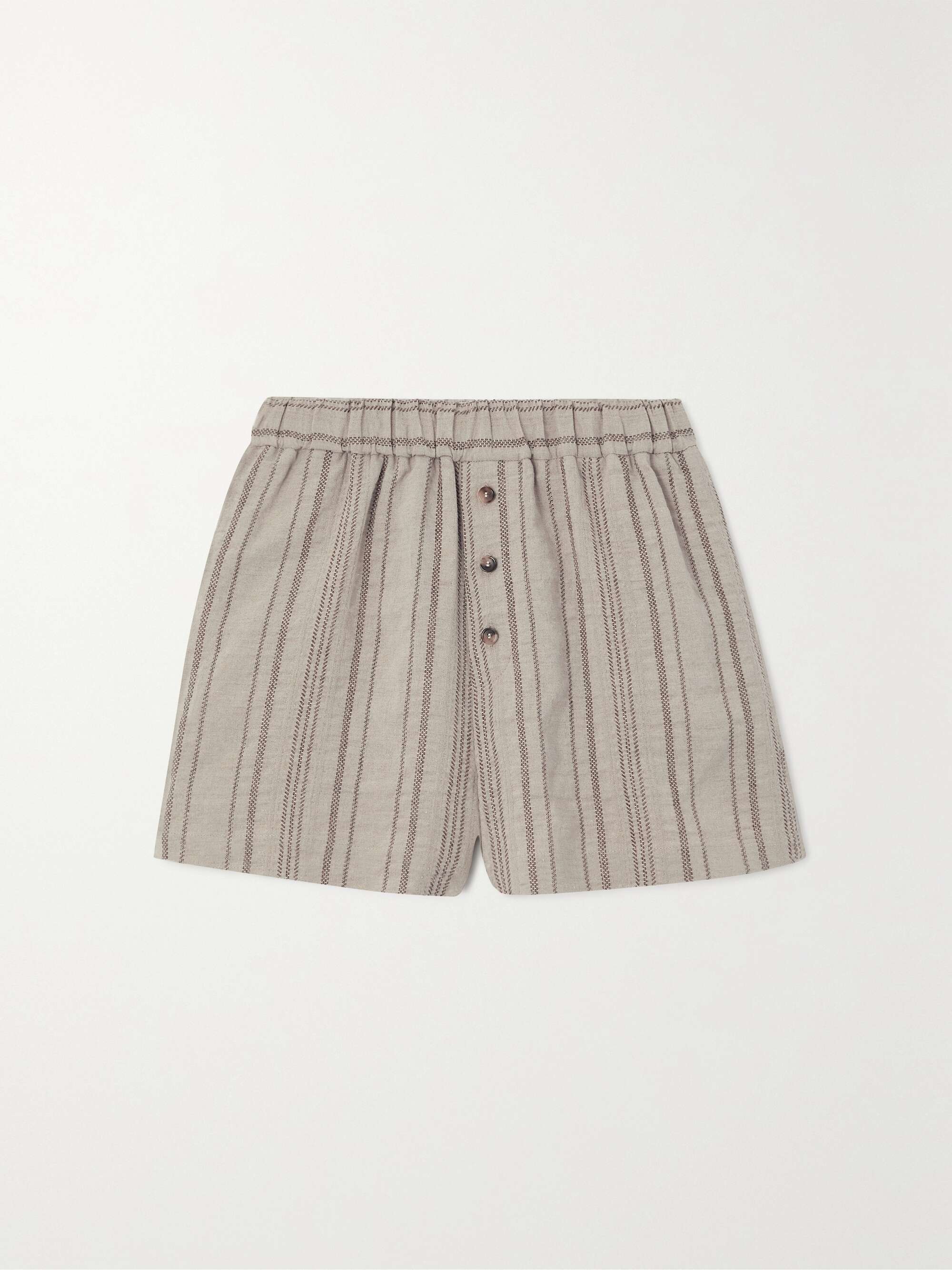 Embroidered linen shorts view