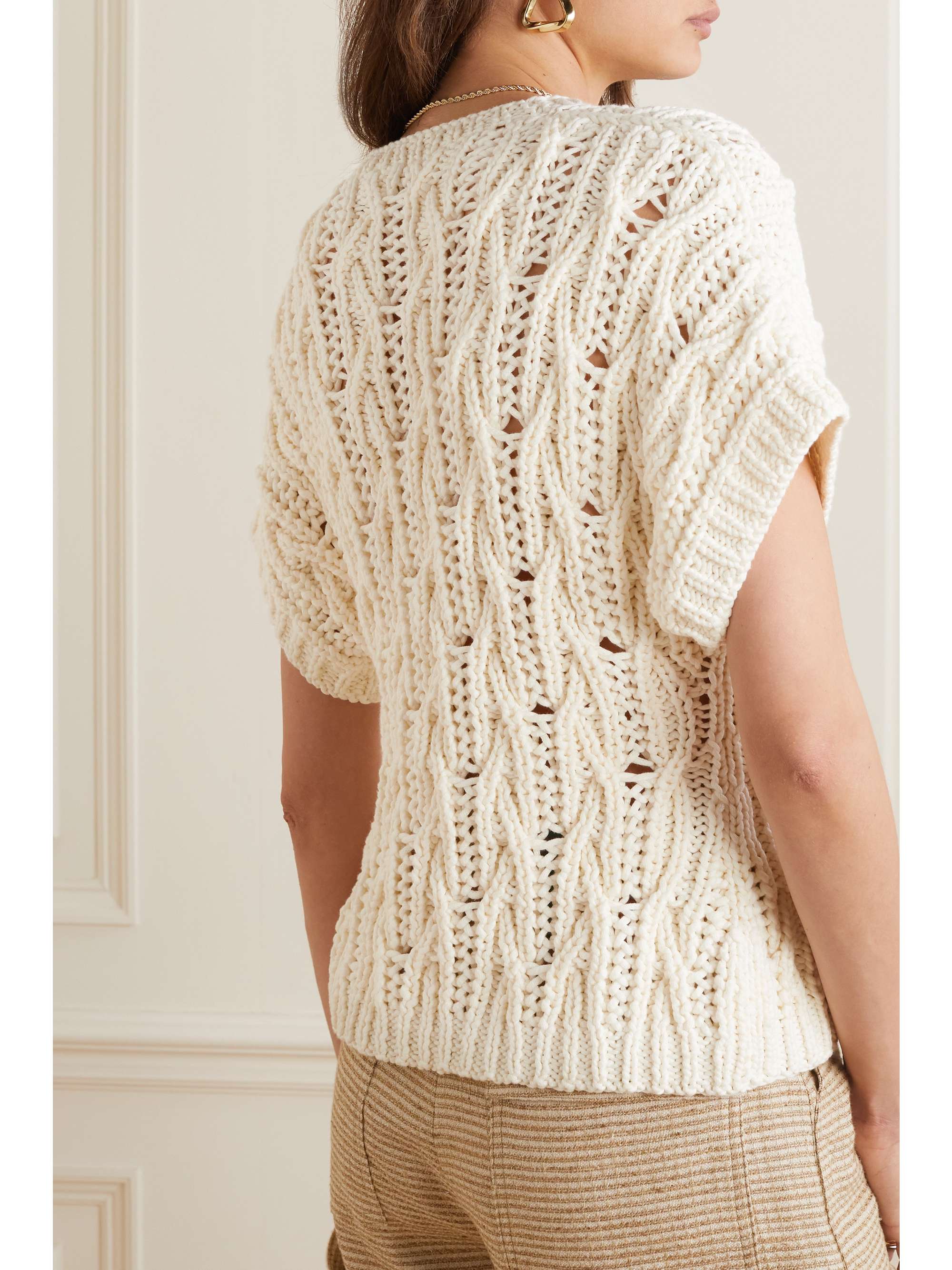 Cable-knit cashmere-blend sweater view