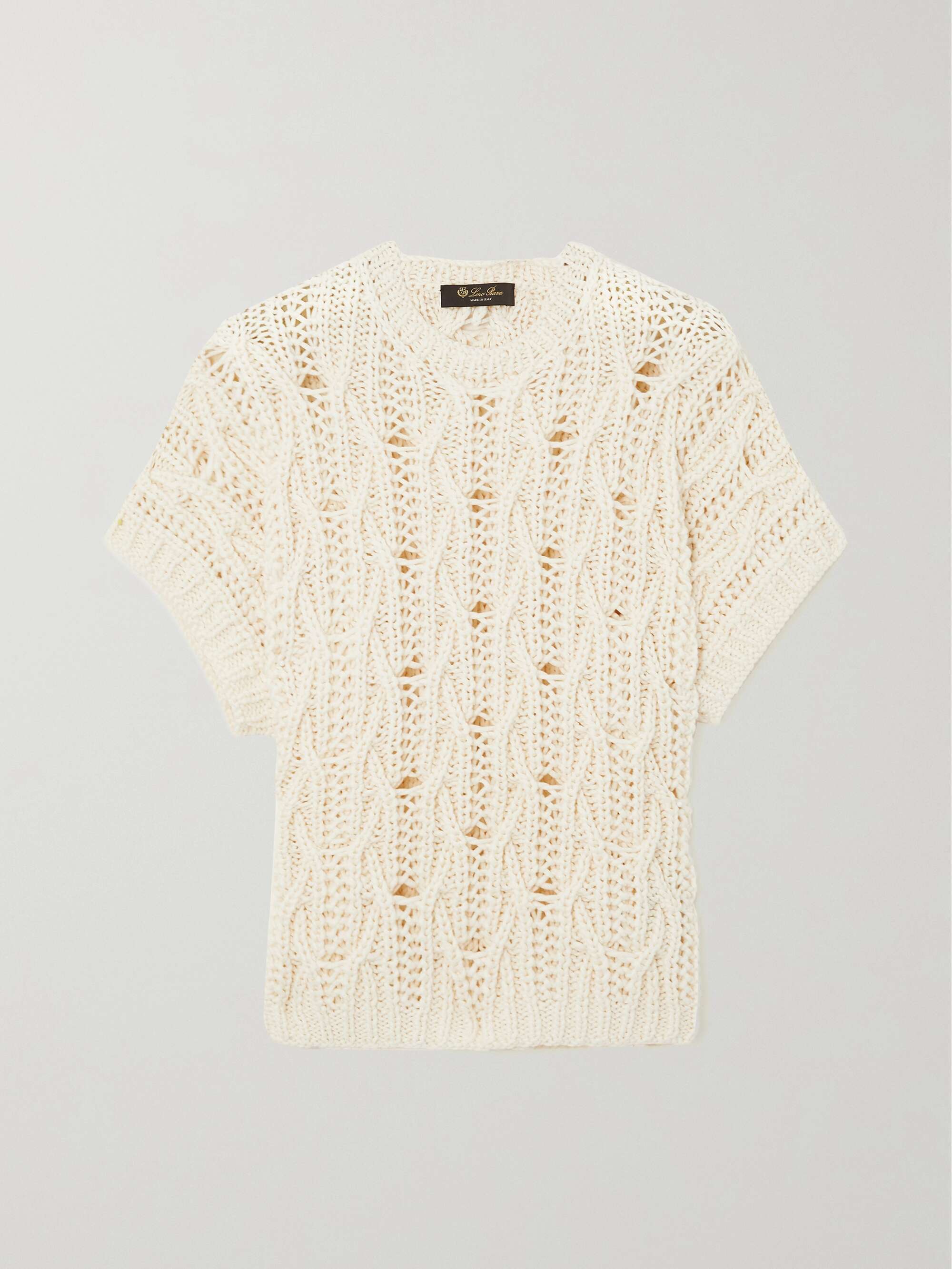 Cable-knit cashmere-blend sweater view