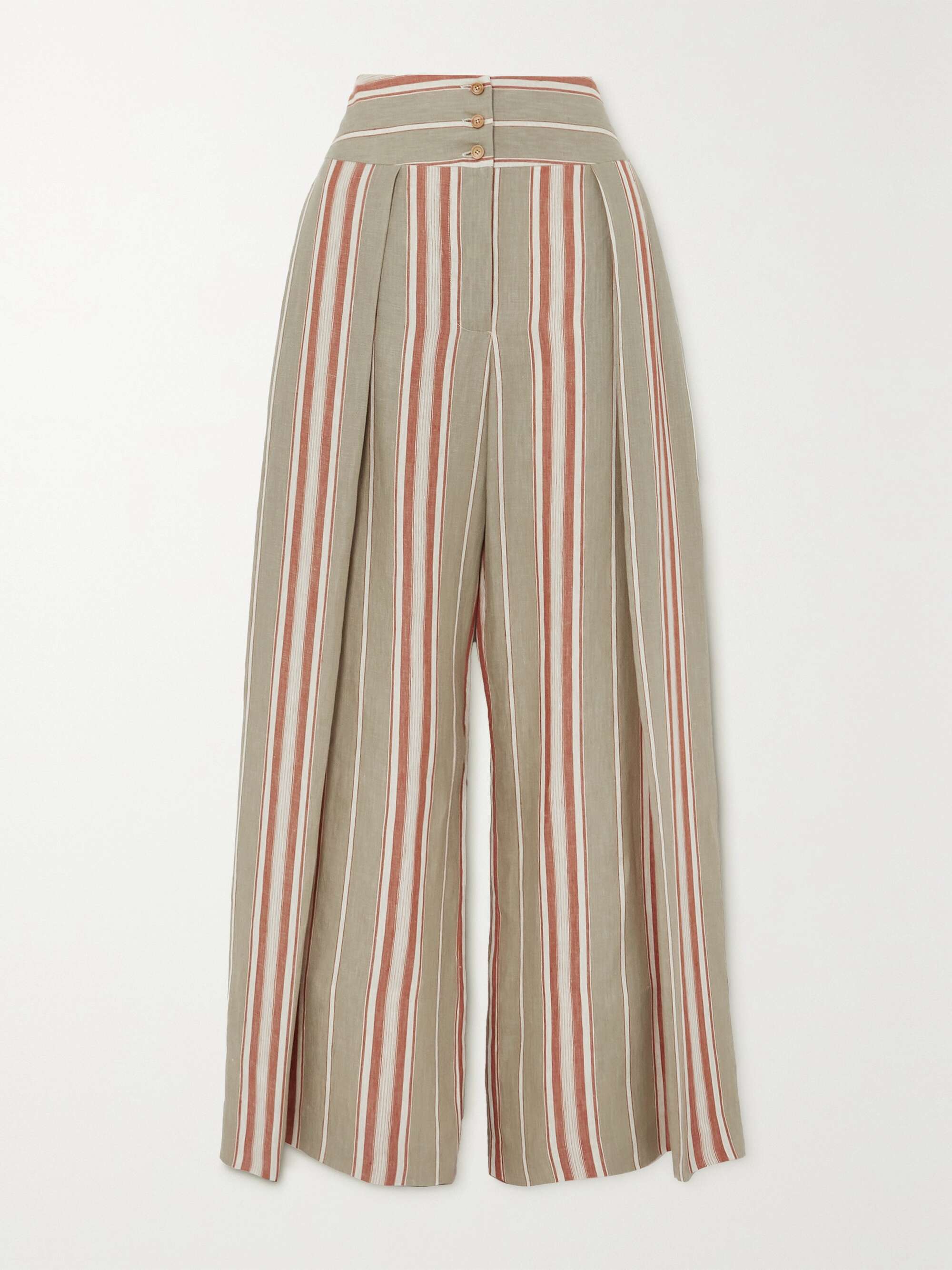 Notan striped linen wide-leg pants view