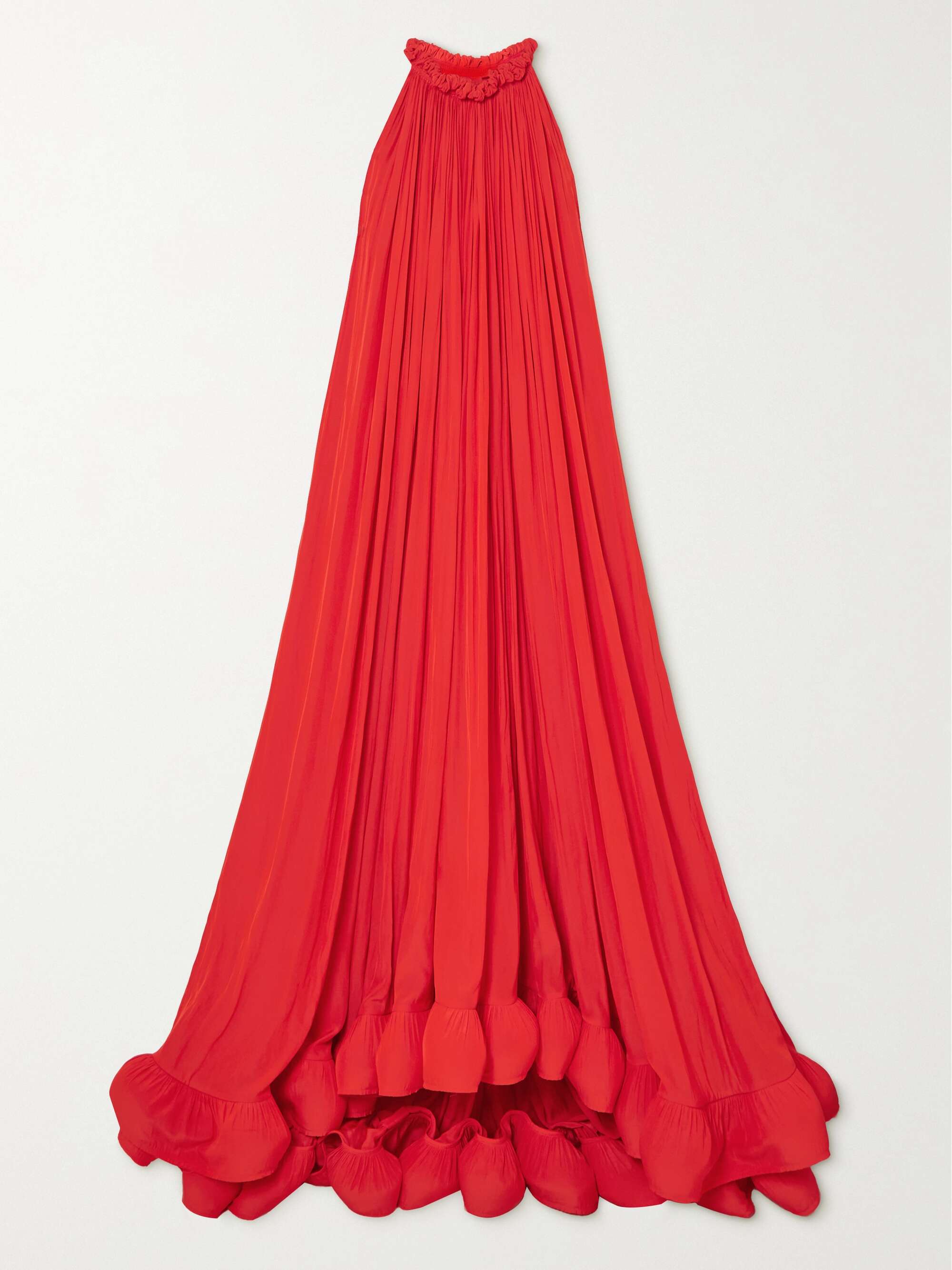 Ruffled charmeuse gown view