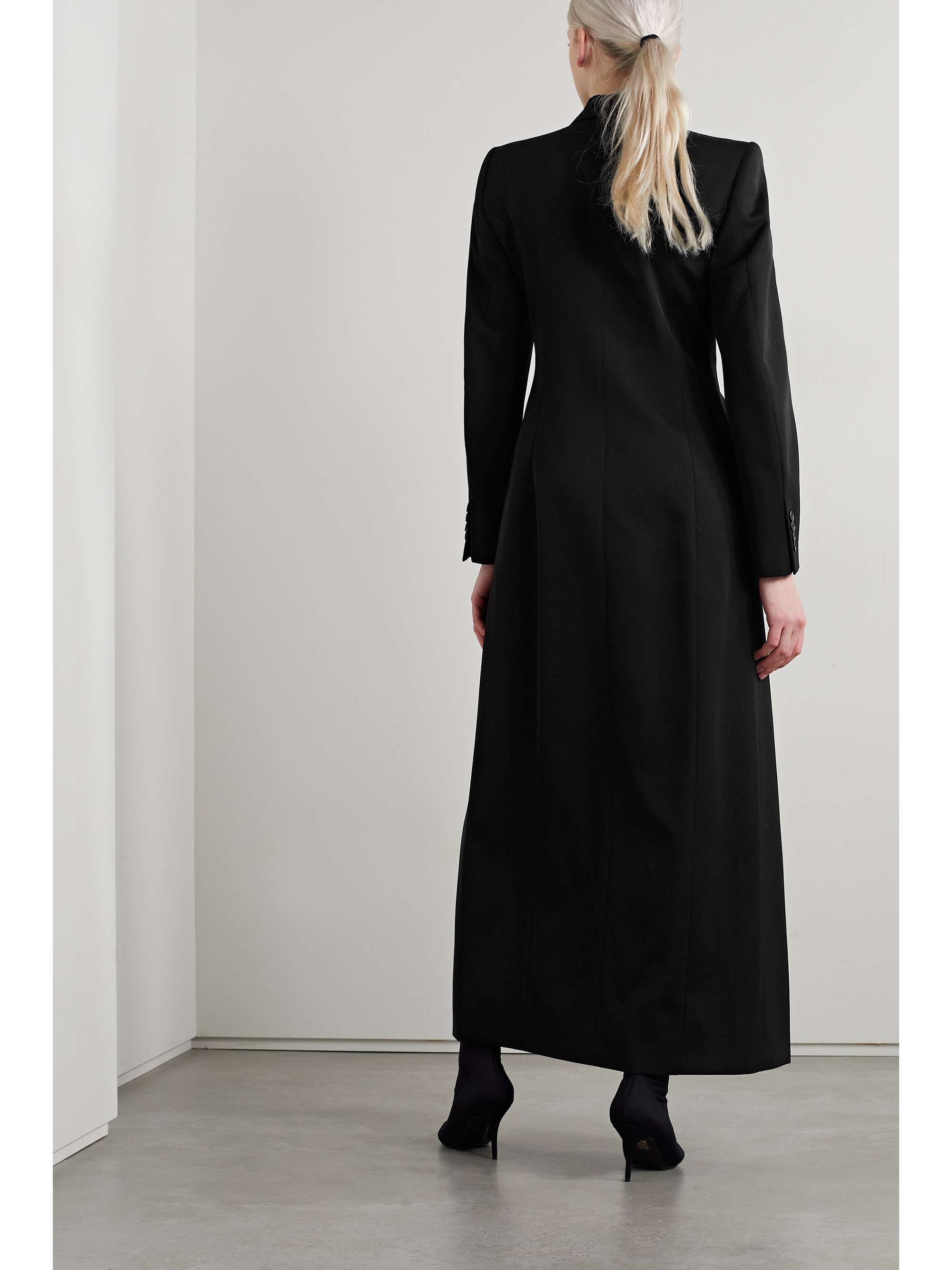 Hourglass double-breasted wool-twill coat view