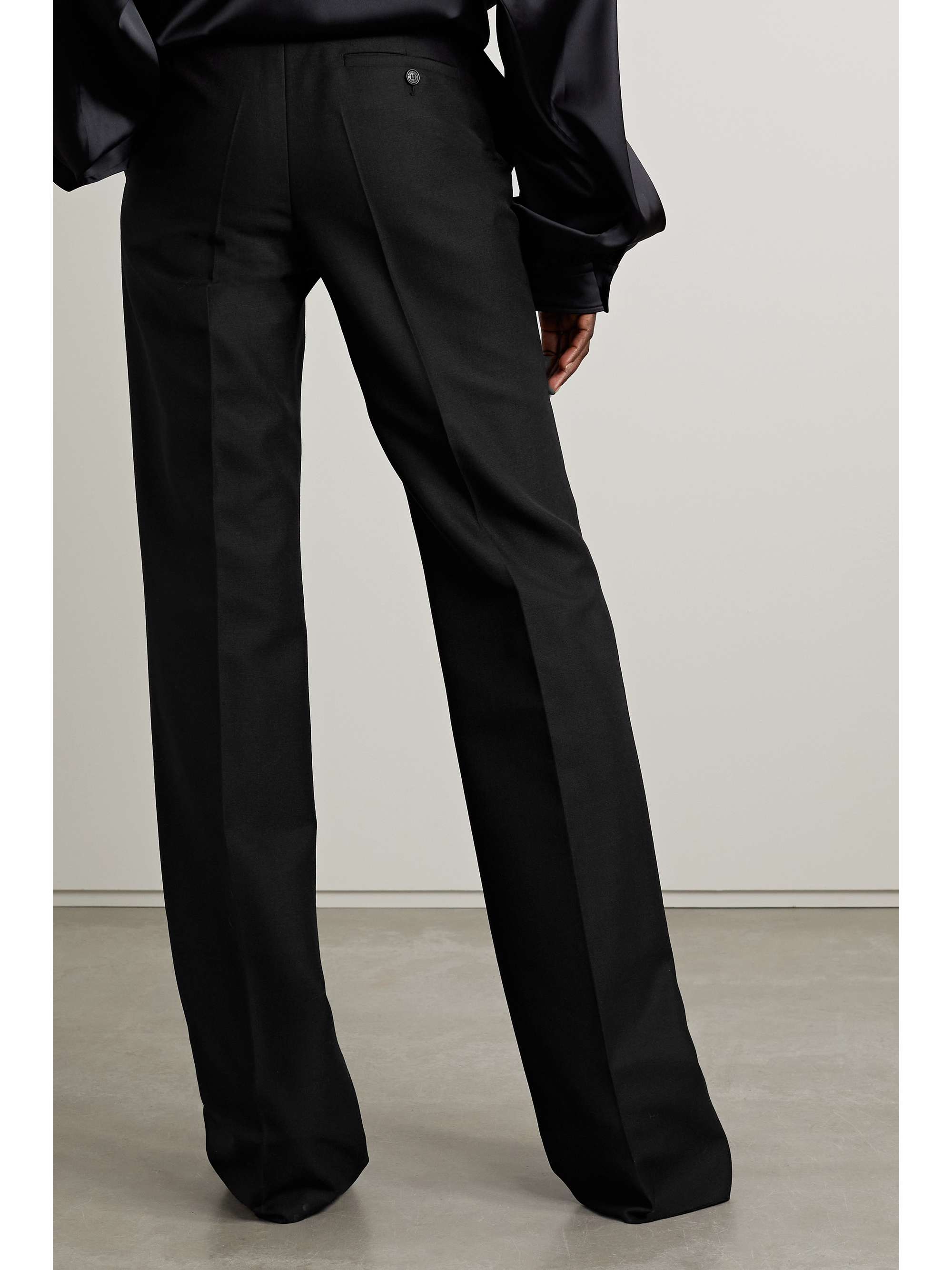 Wool and mohair-blend wide-leg pants view