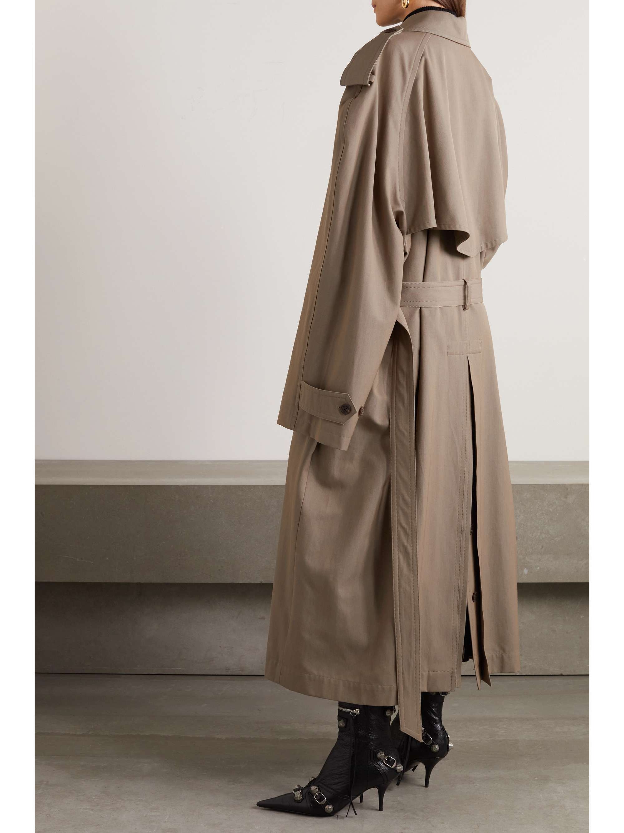 Wool and cotton-blend trench coat view