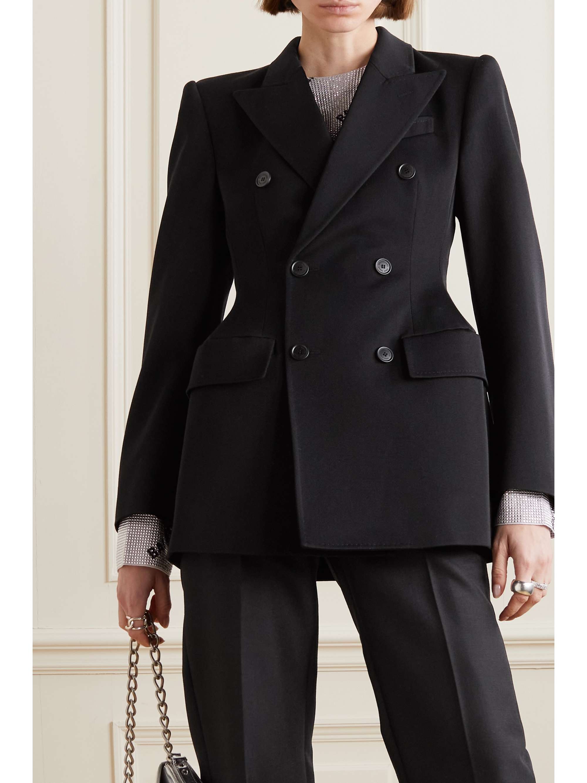 Hourglass double-breasted wool jacket view