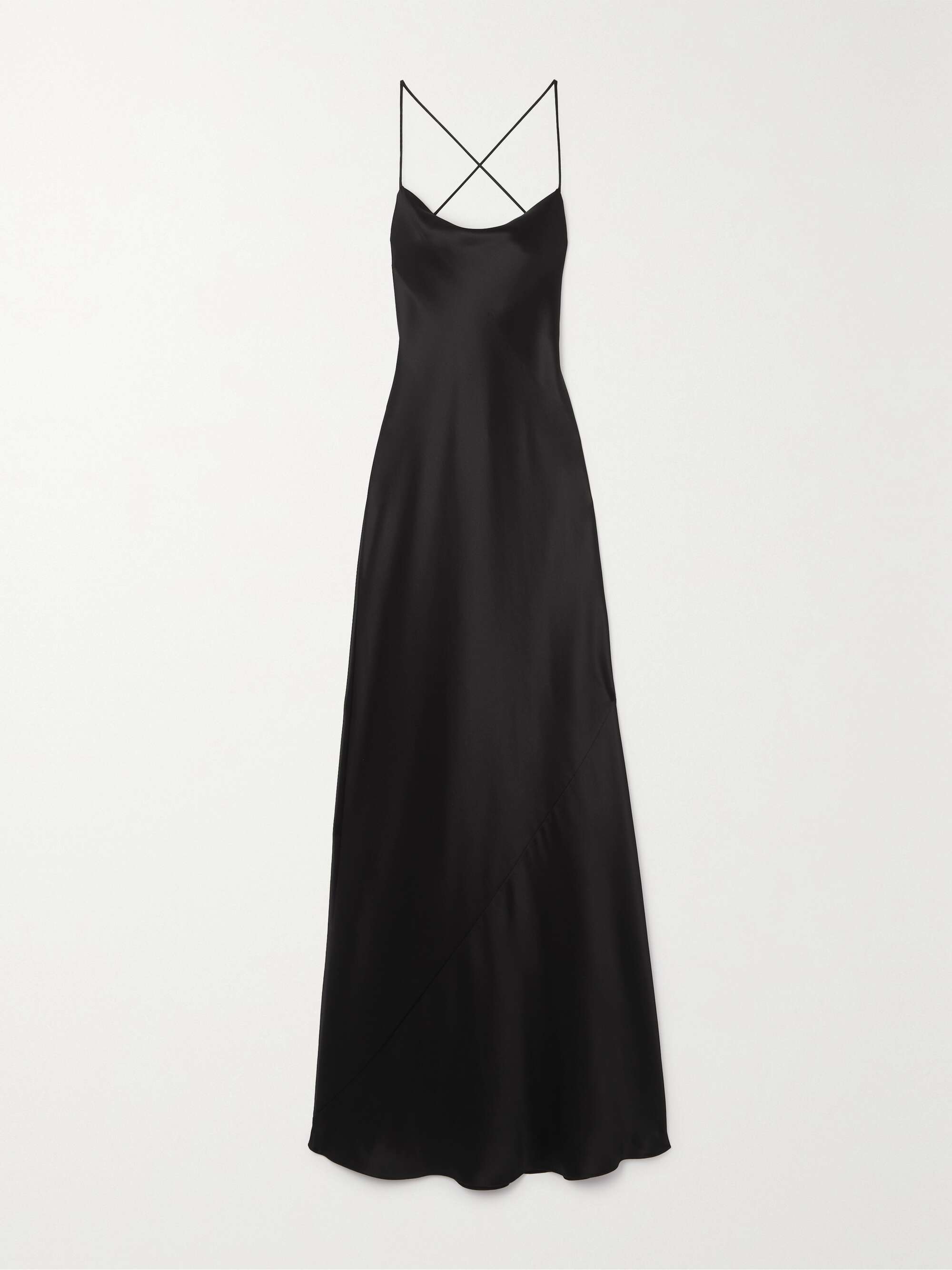 Open-back silk-satin gown view