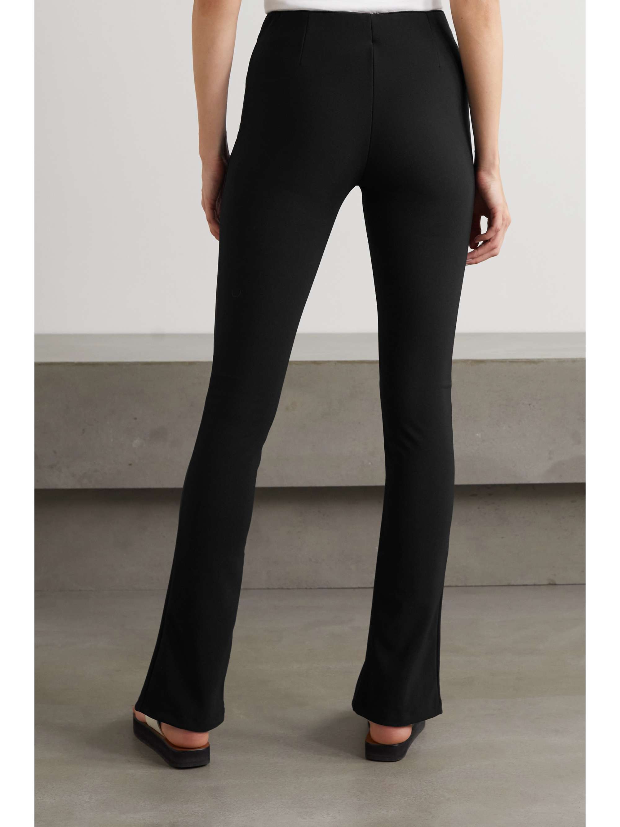 Reya ribbed stretch-jersey flared leggings view