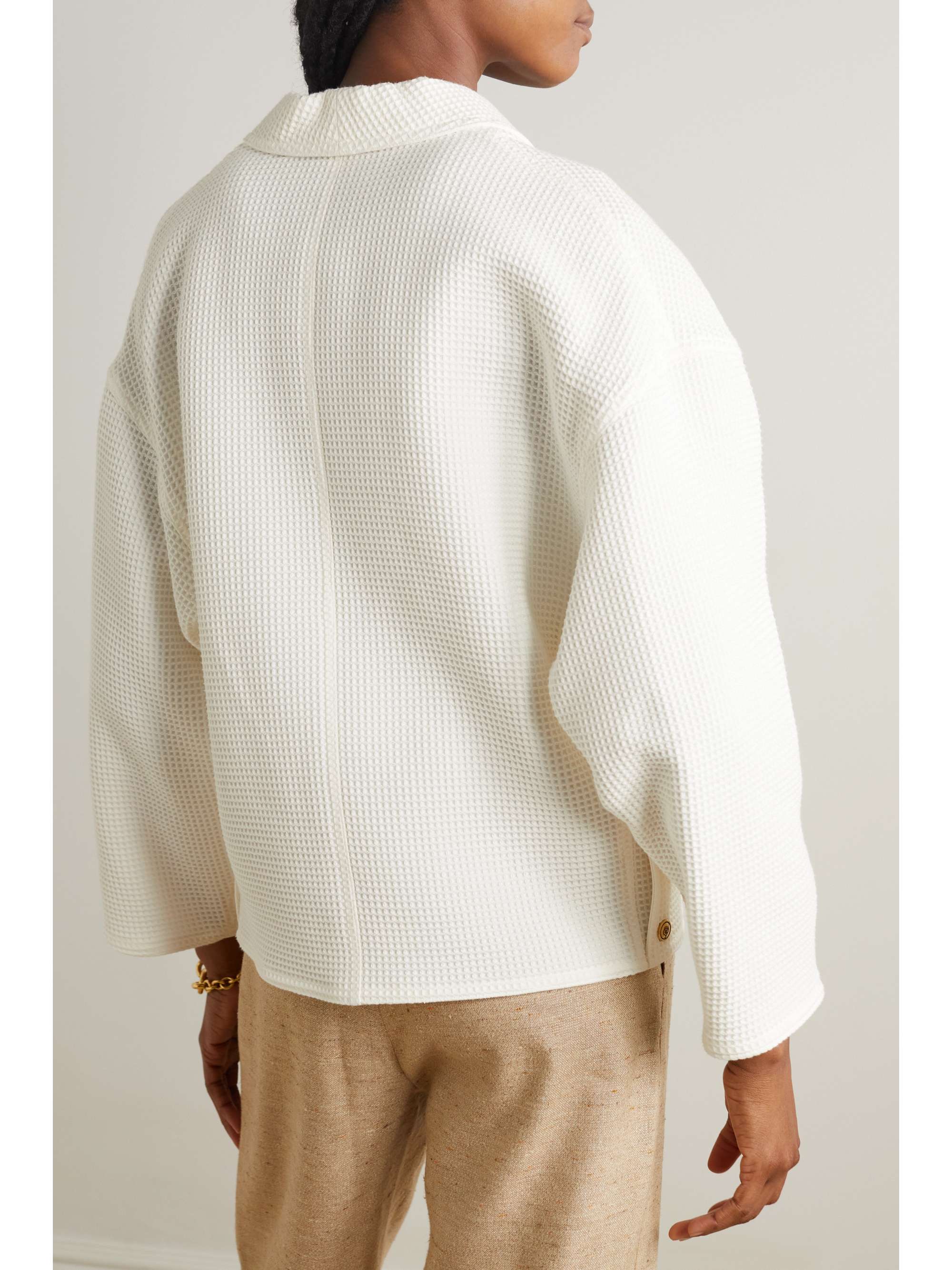 Shana waffle-knit cotton cardigan view