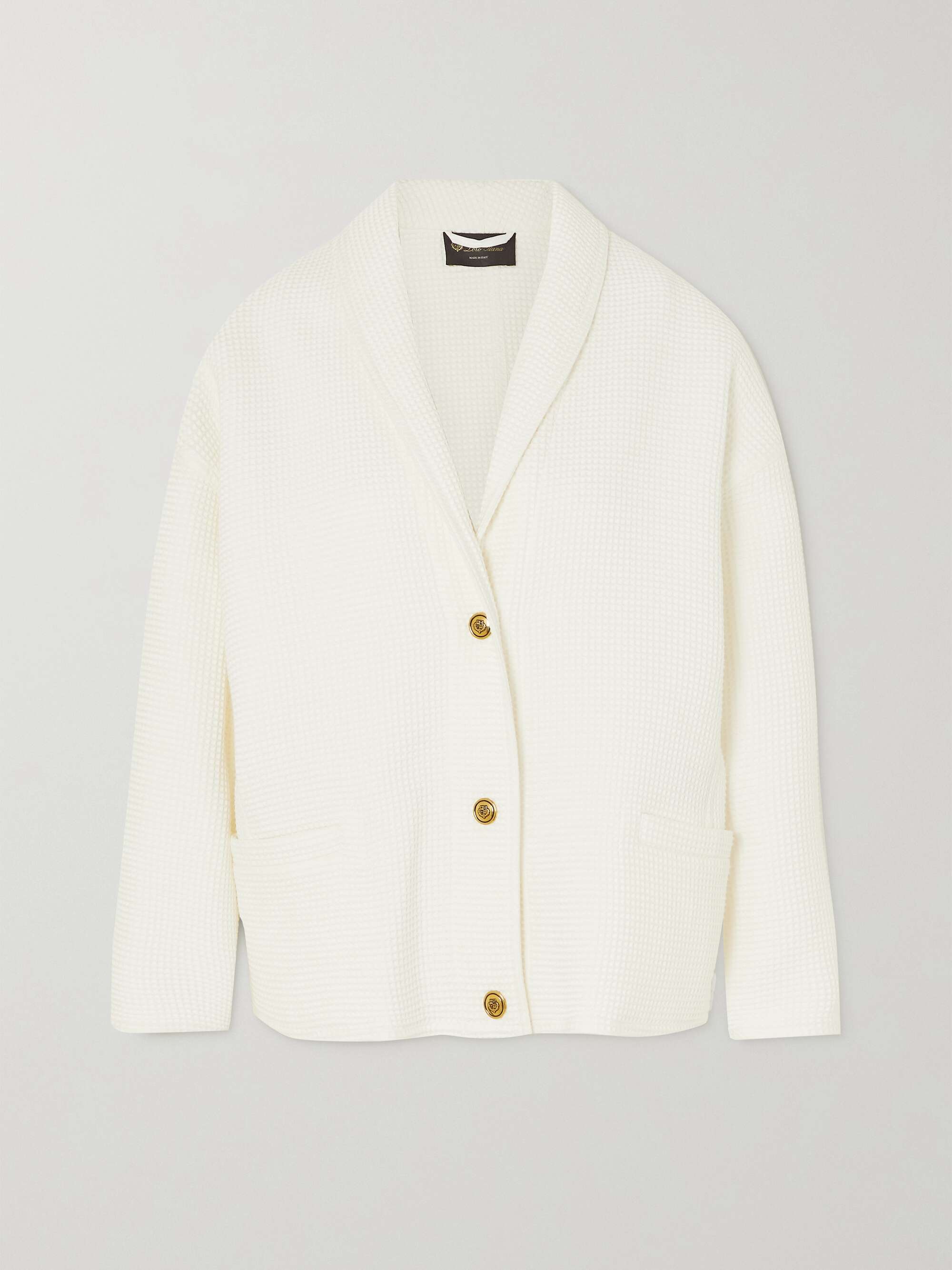 Shana waffle-knit cotton cardigan view
