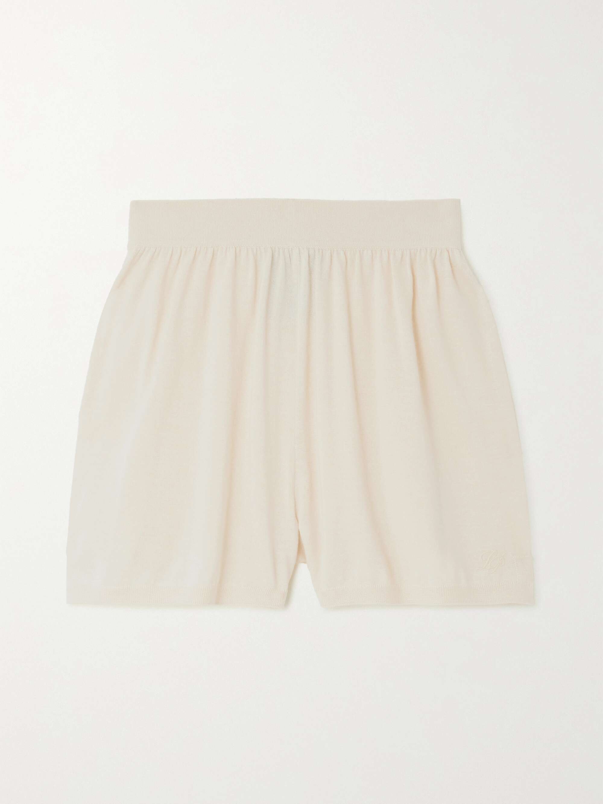Cashmere and silk-blend shorts view