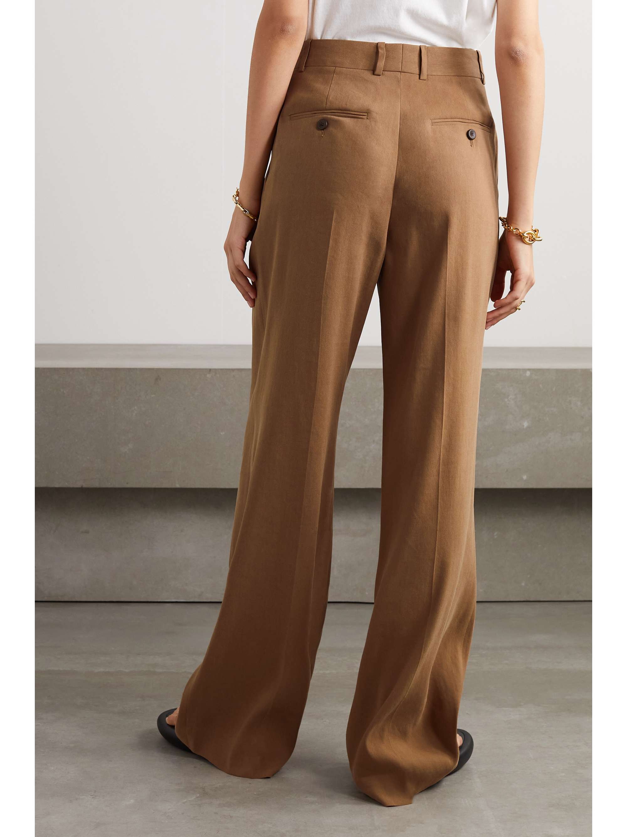 Pleated twill wide-leg pants view
