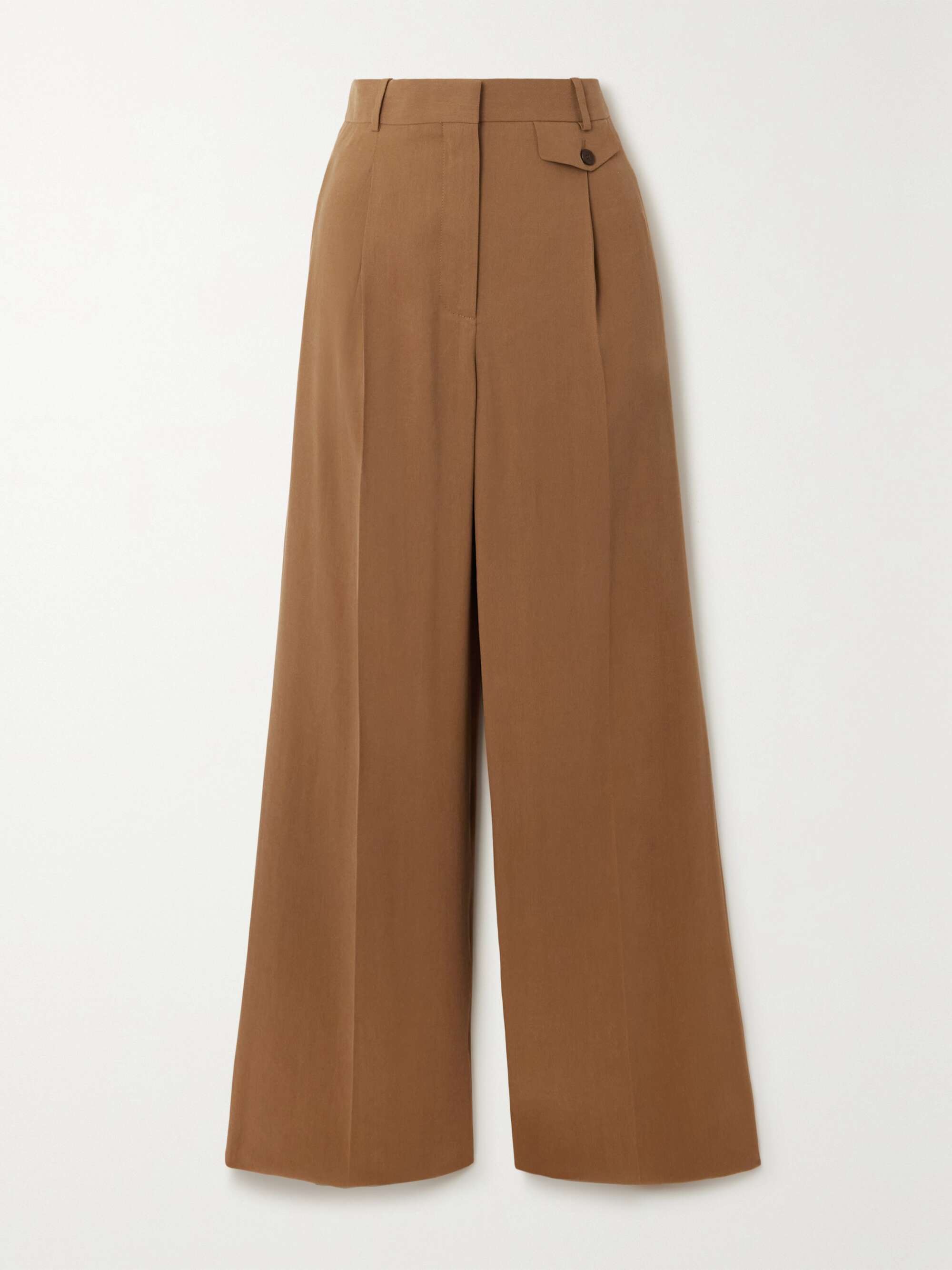 Pleated twill wide-leg pants view