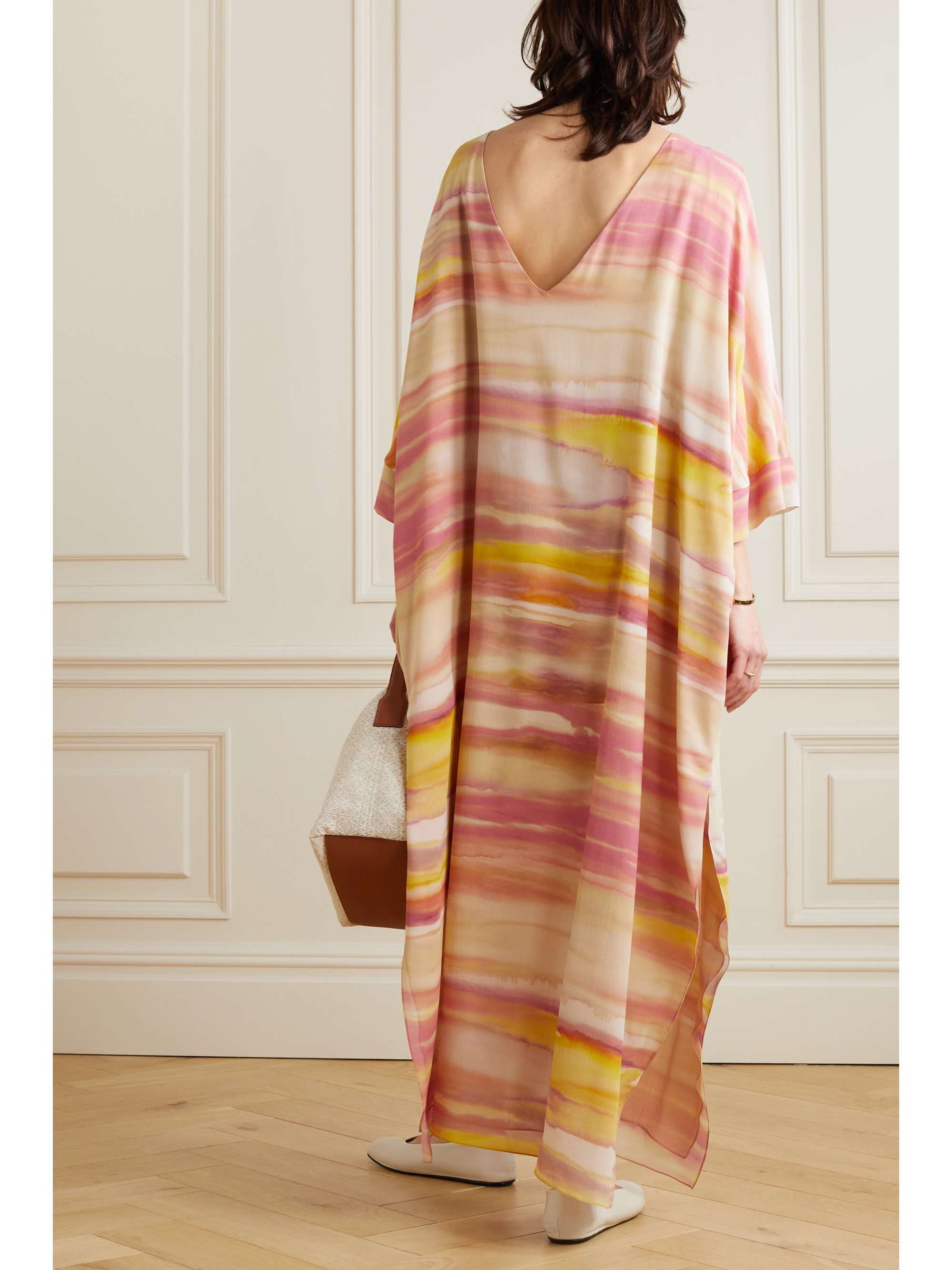Cillia striped silk-chiffon maxi dress view