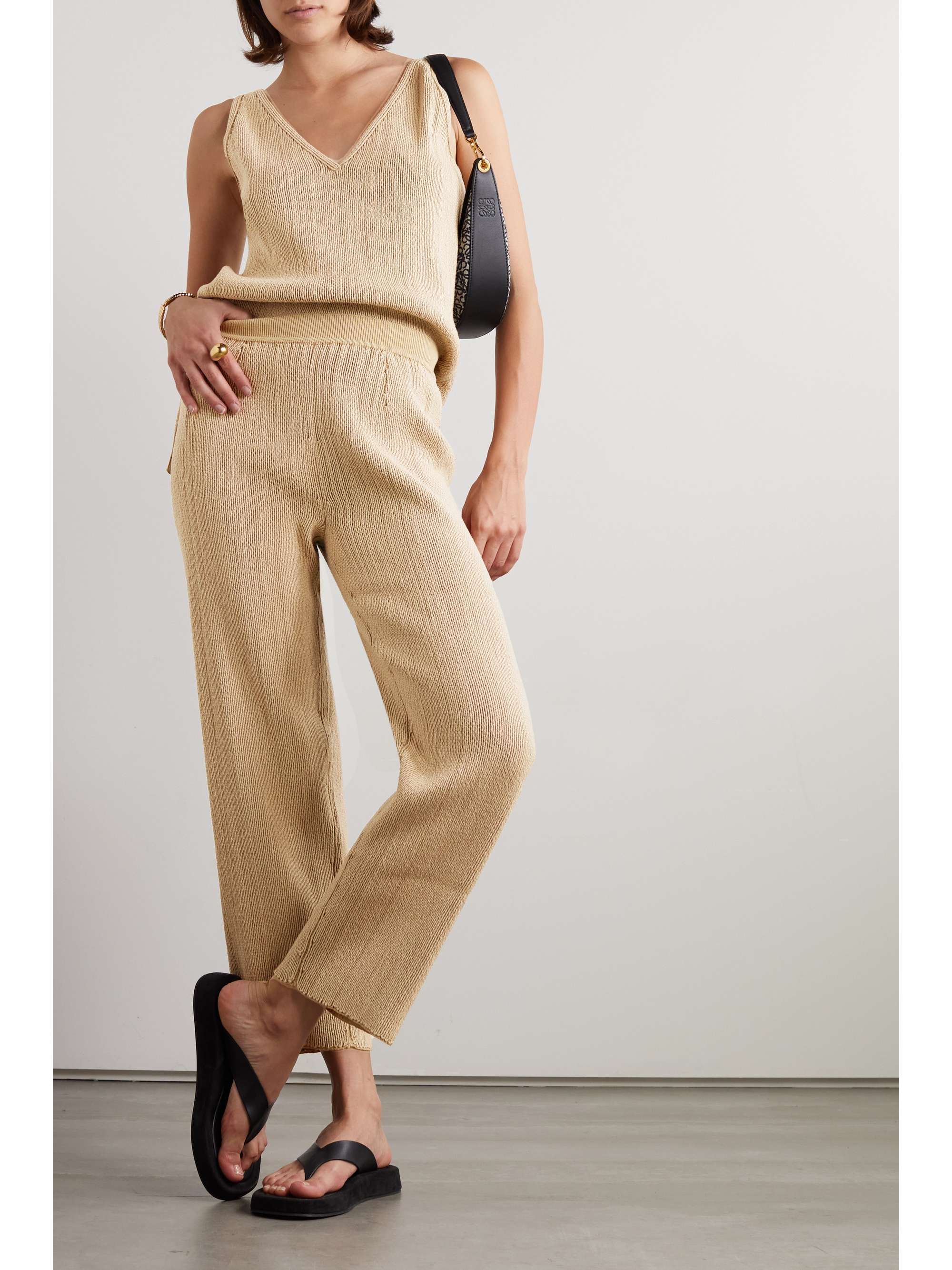 Cala Matano cropped silk and cotton-blend pants view