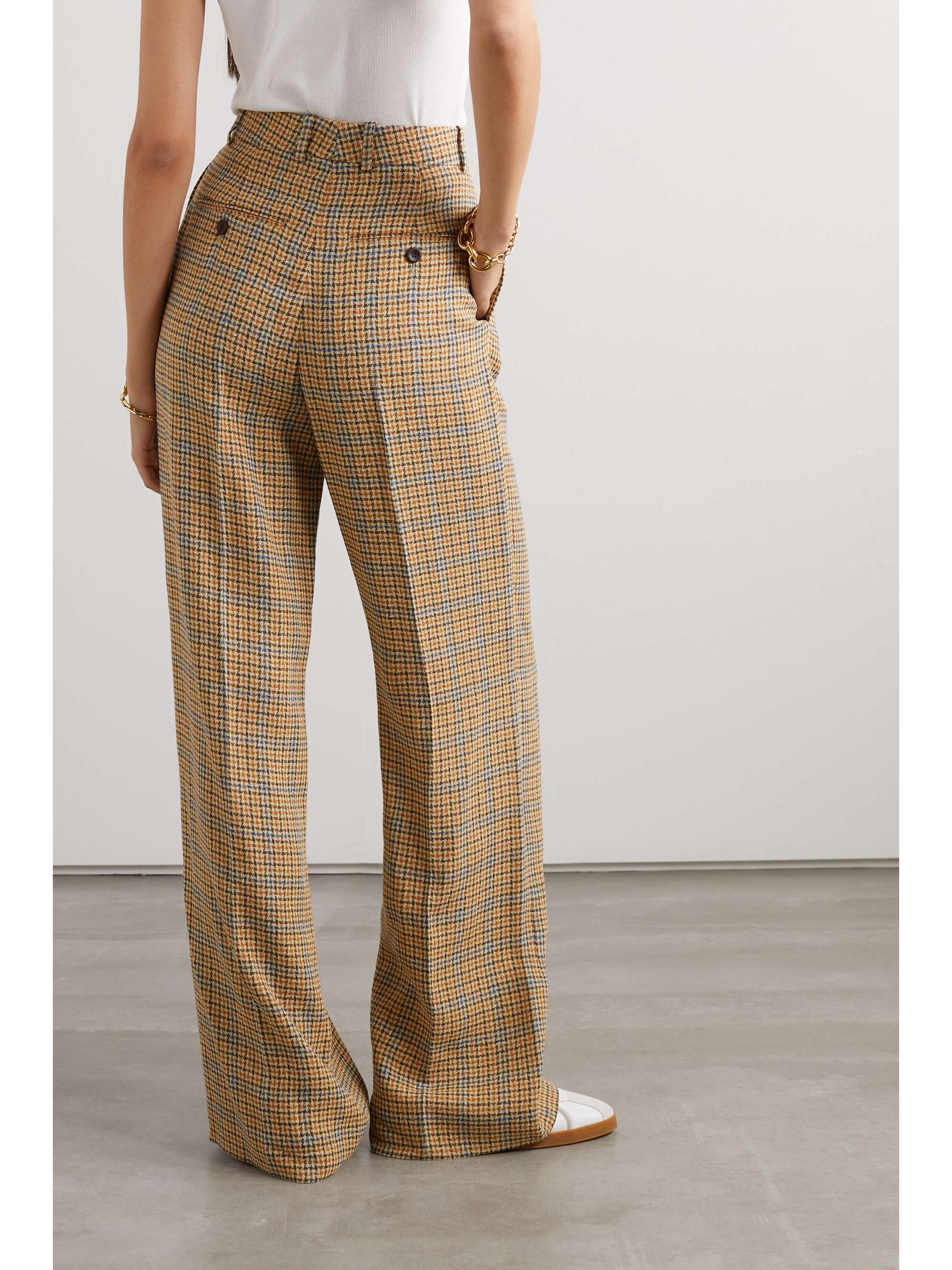 Fabian checked linen wide-leg pants view