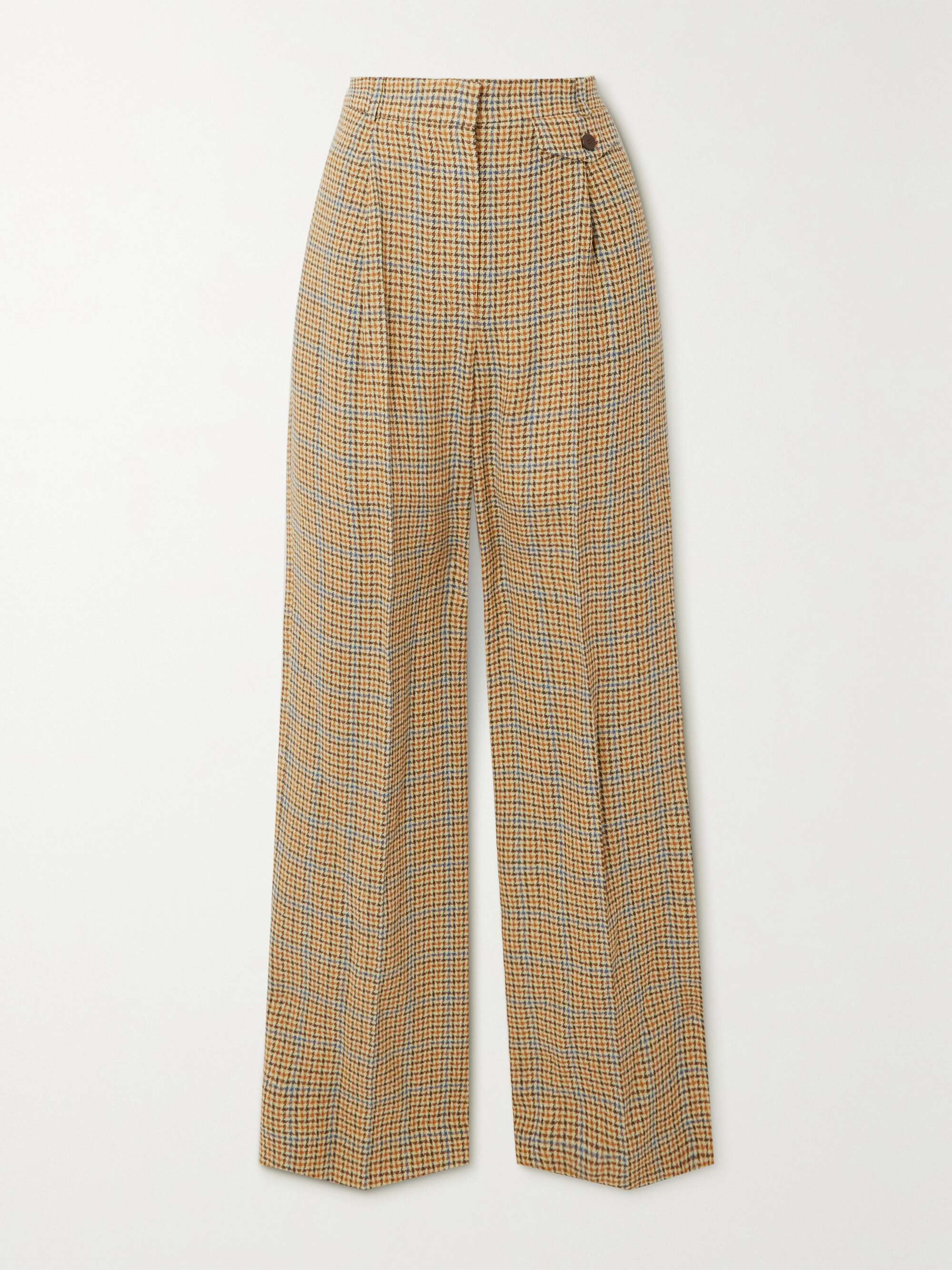 Fabian checked linen wide-leg pants view