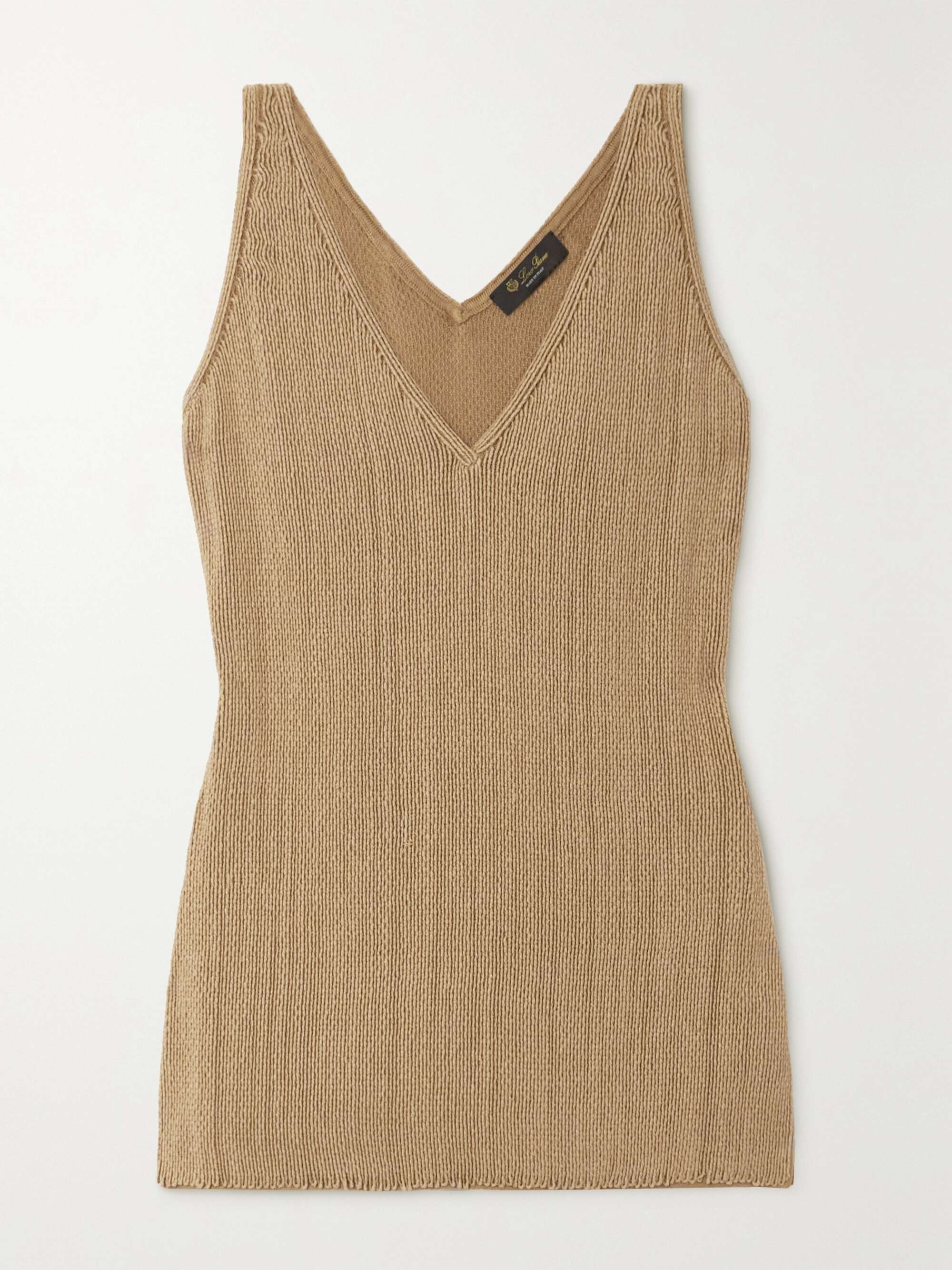 Cala Matano ribbed silk and cotton-blend tank view