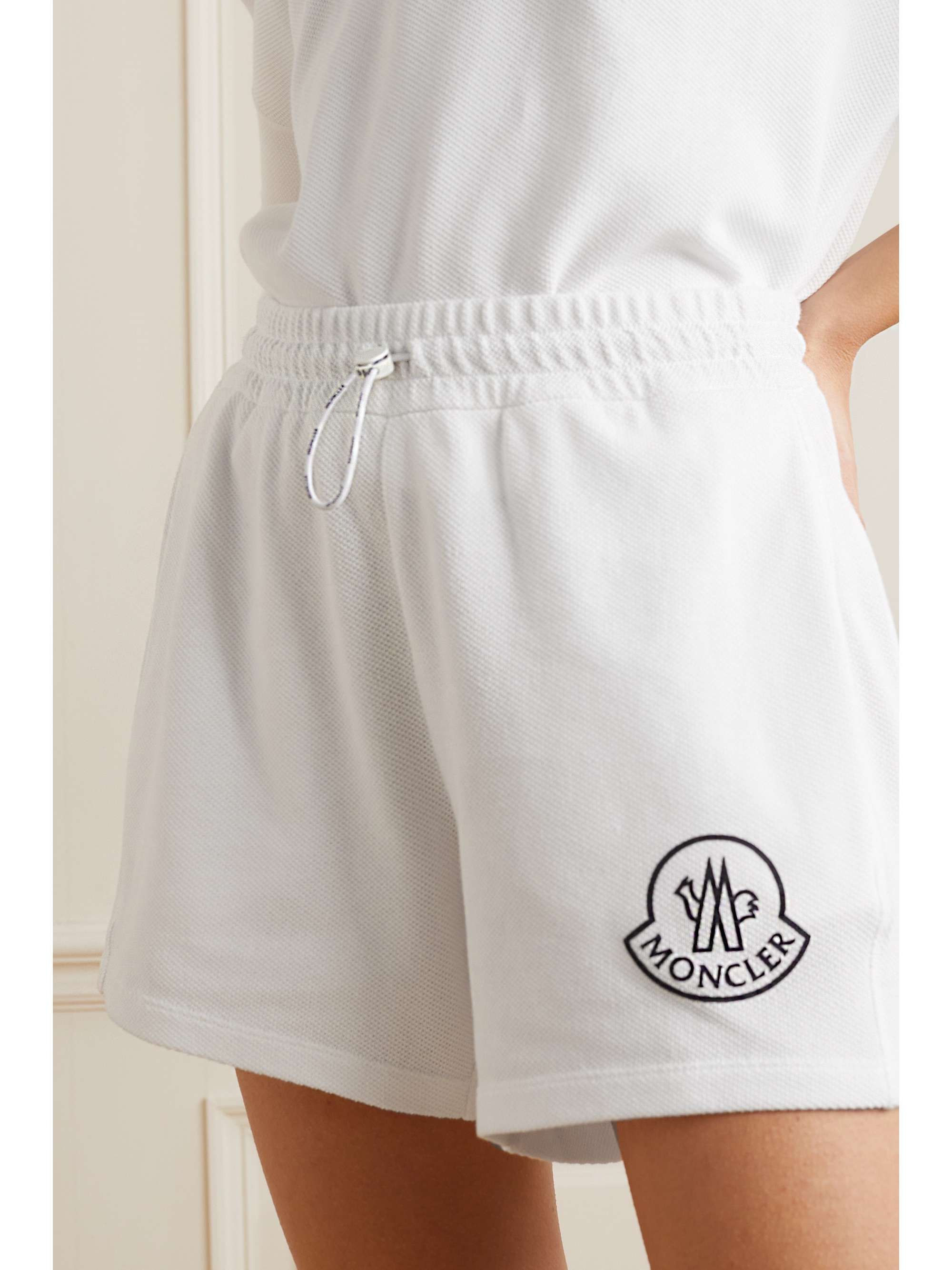 Printed cotton-piqué shorts view