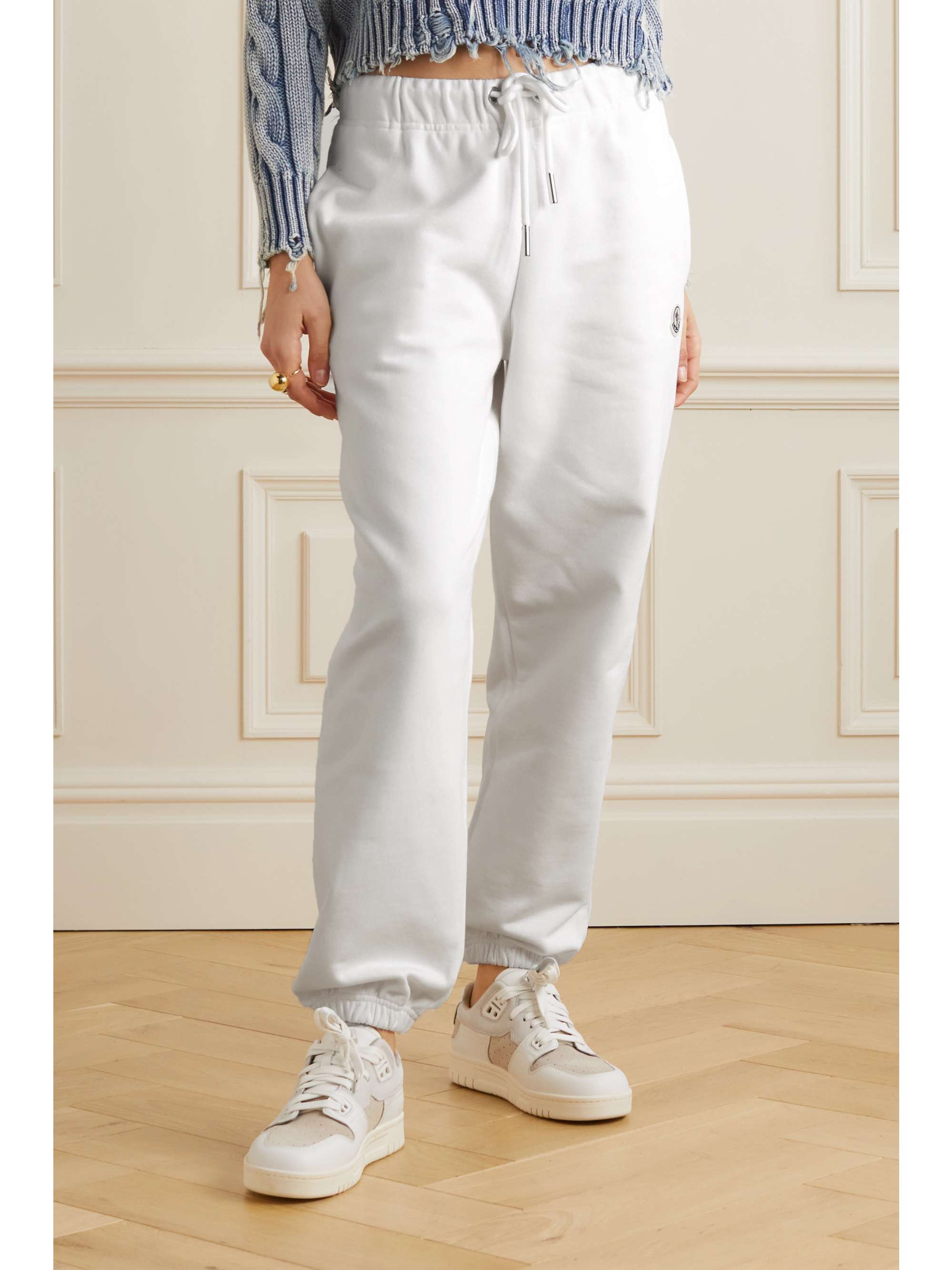 Tapered cotton-jersey track pants view