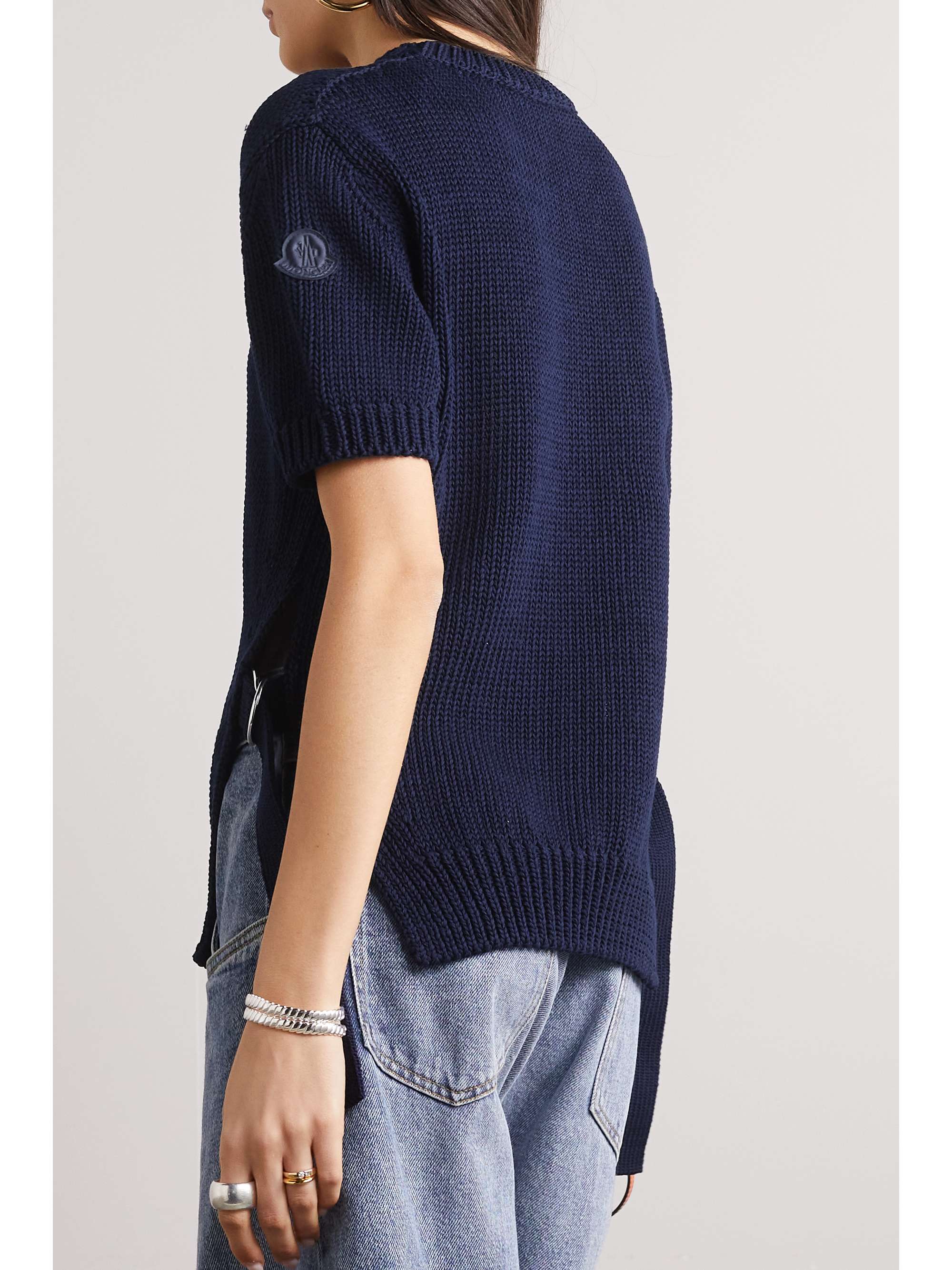 Cutout ribbed cotton T-shirt view