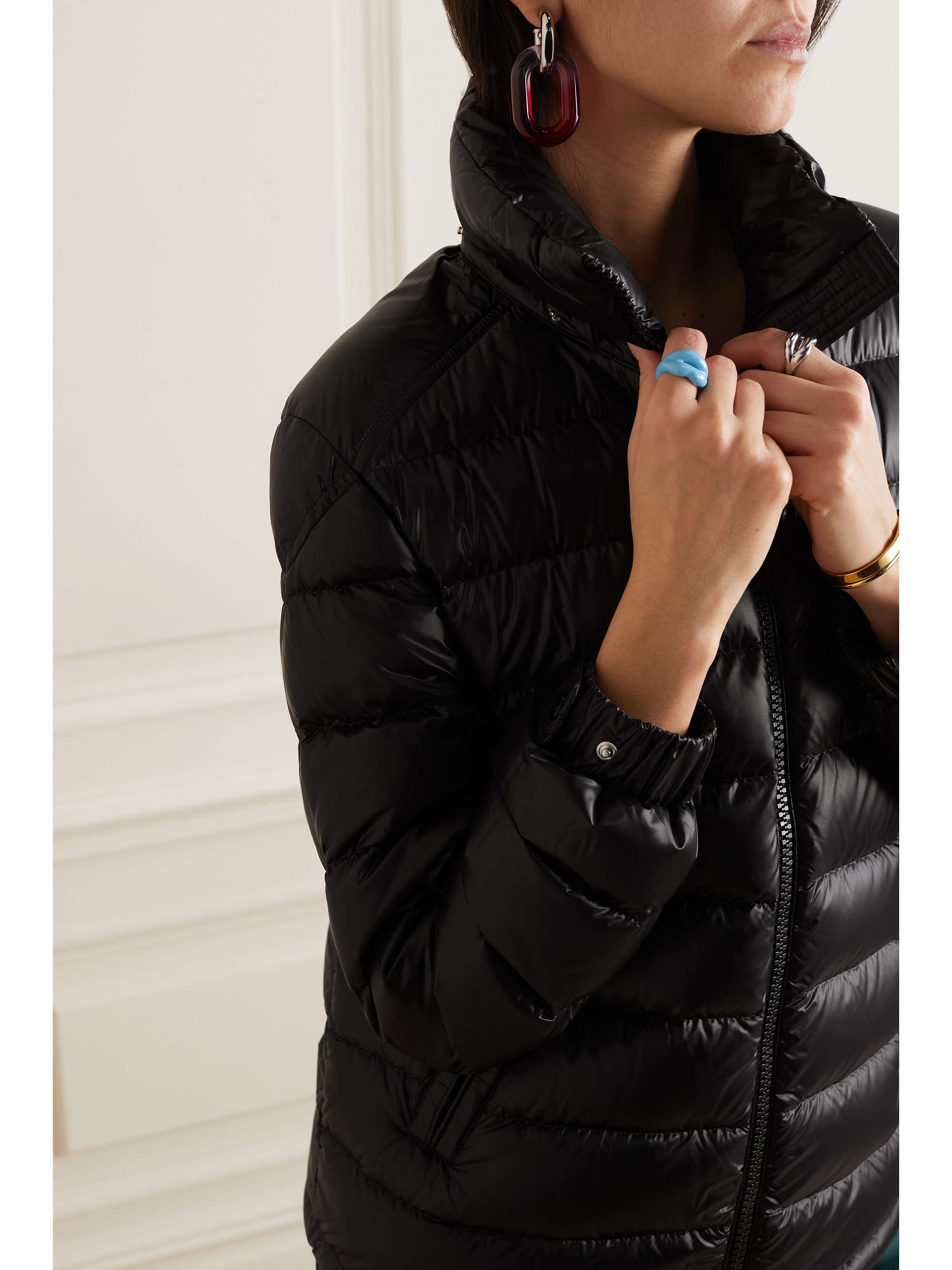 Dalles hooded quilted padded shell down jacket view