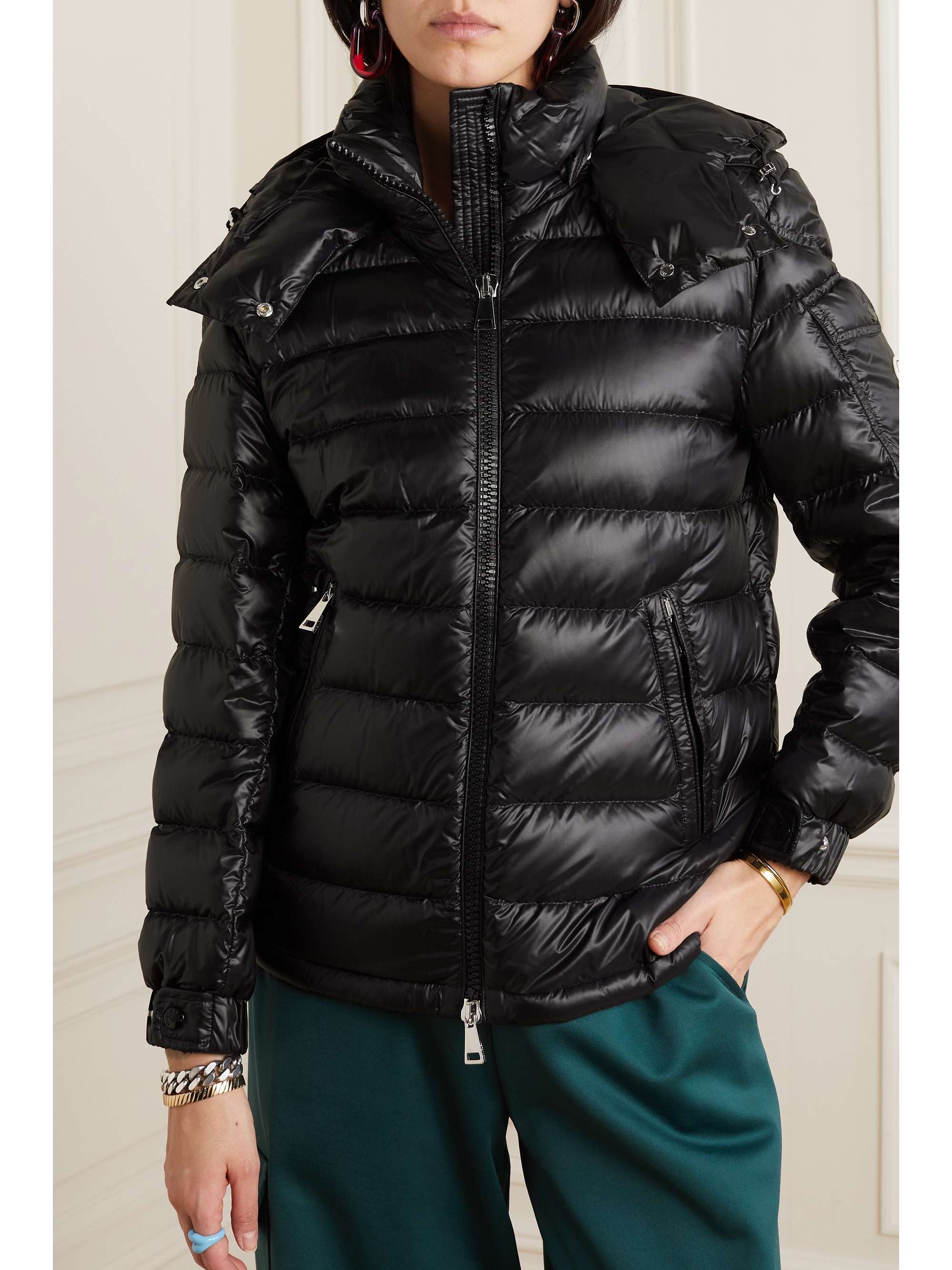 Dalles hooded quilted padded shell down jacket view
