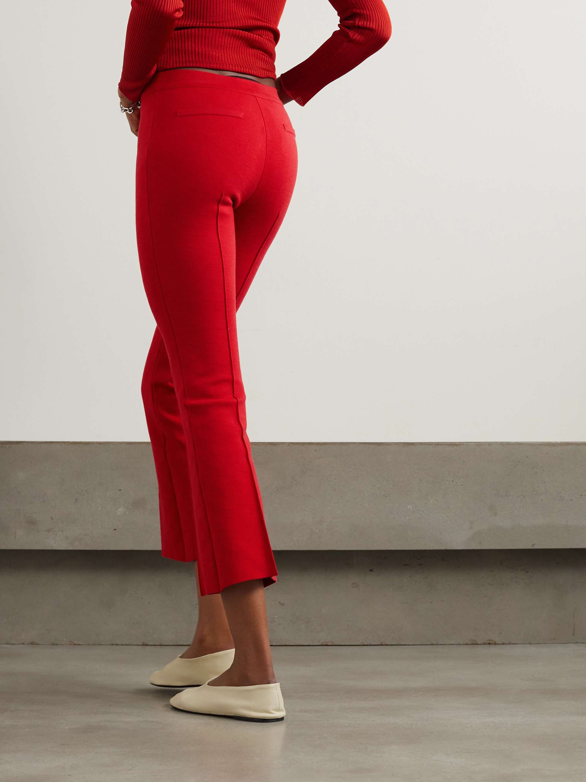 Kick cropped stretch-cotton flared pants view