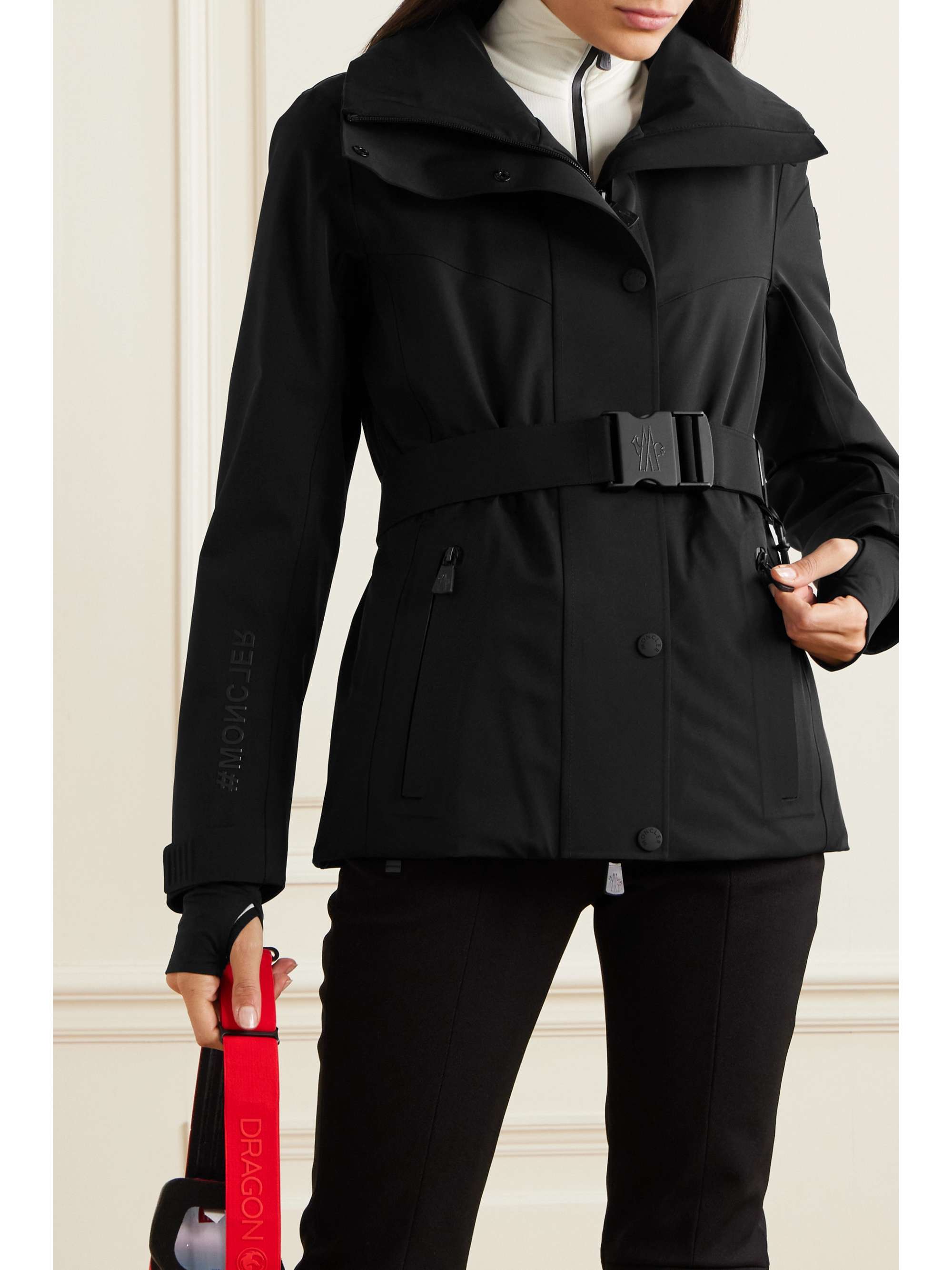 Hainet belted stretch-twill ski jacket view