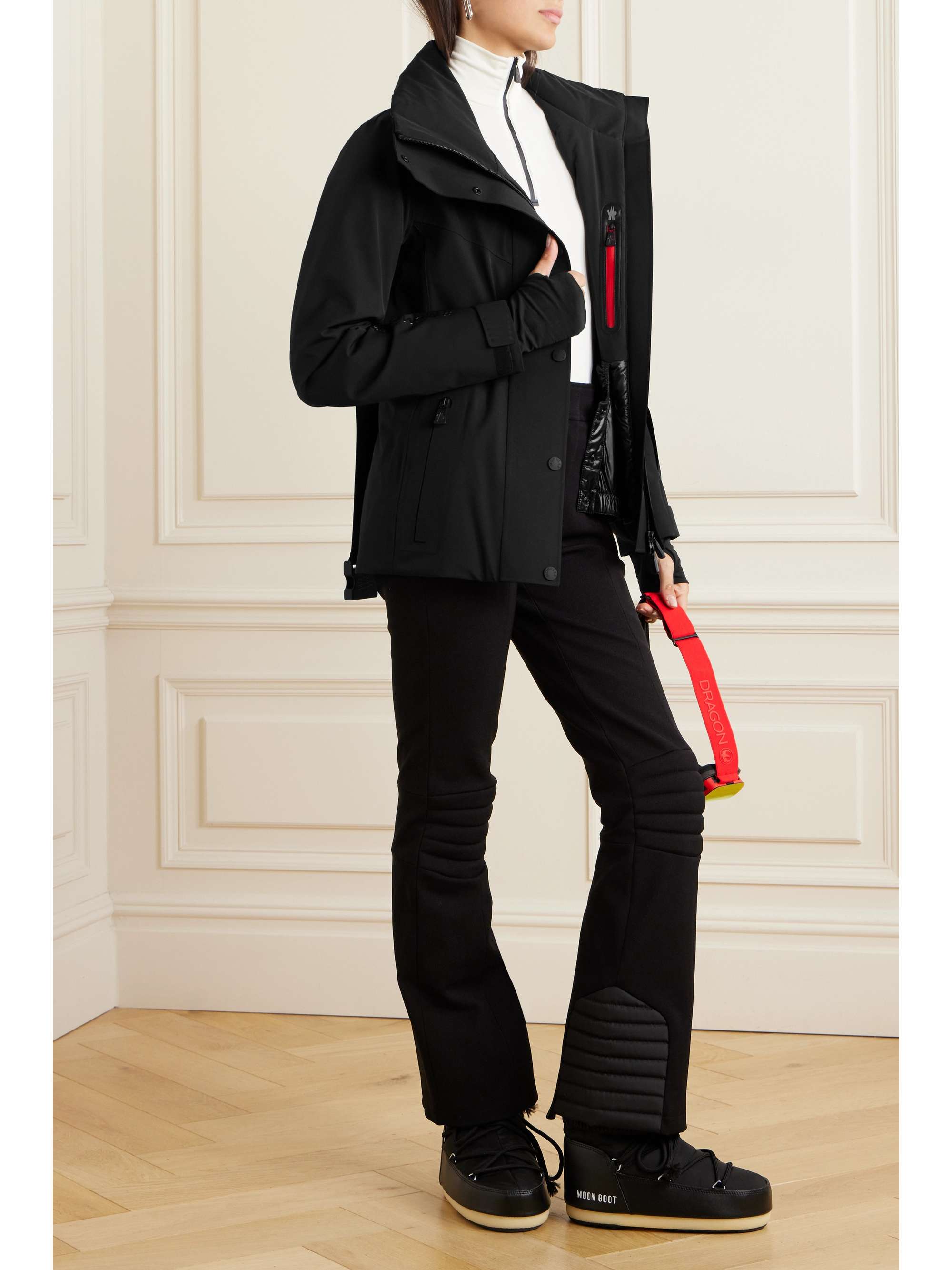 Hainet belted stretch-twill ski jacket view