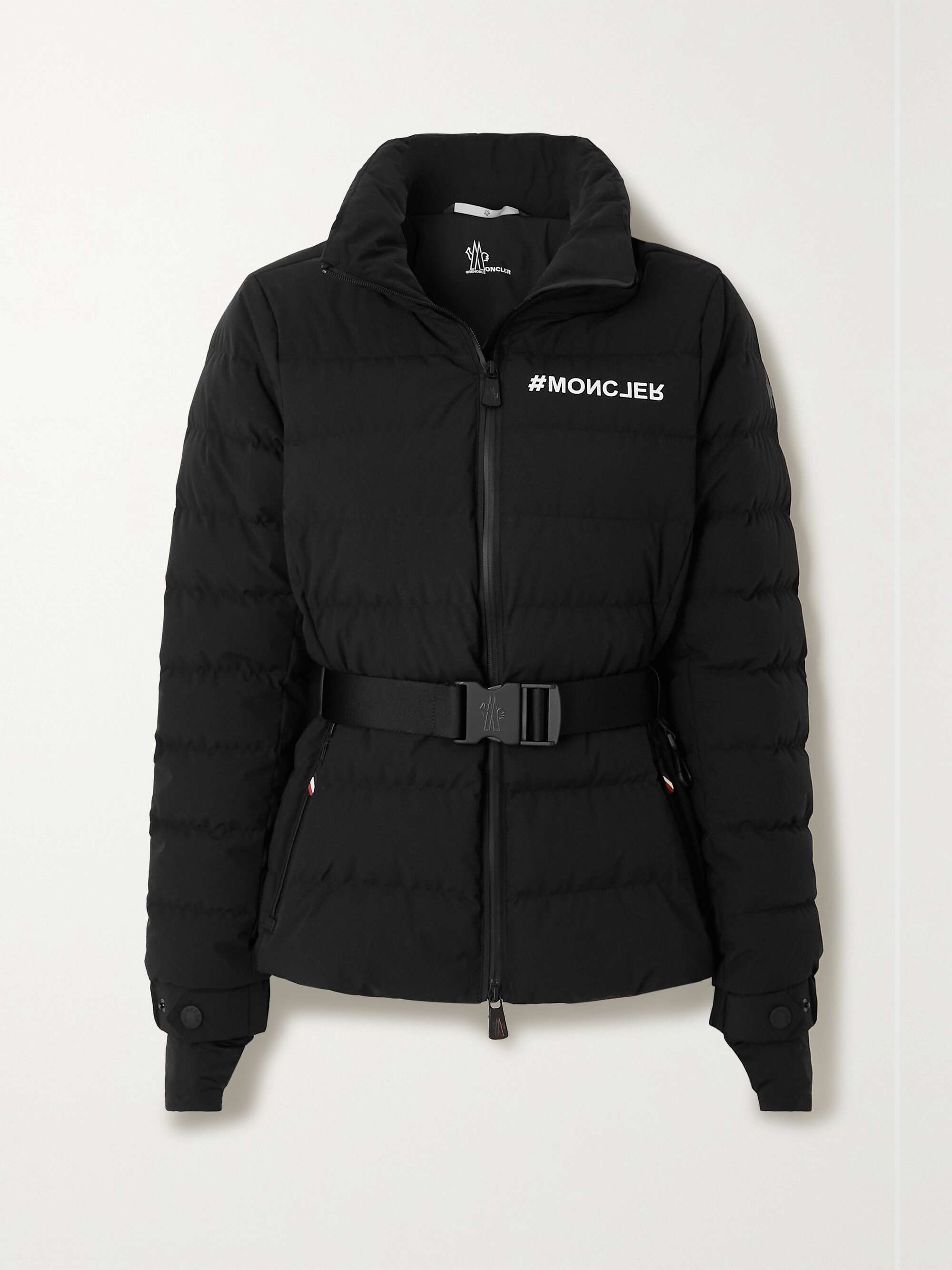 Bettex hooded belted quilted shell down jacket view