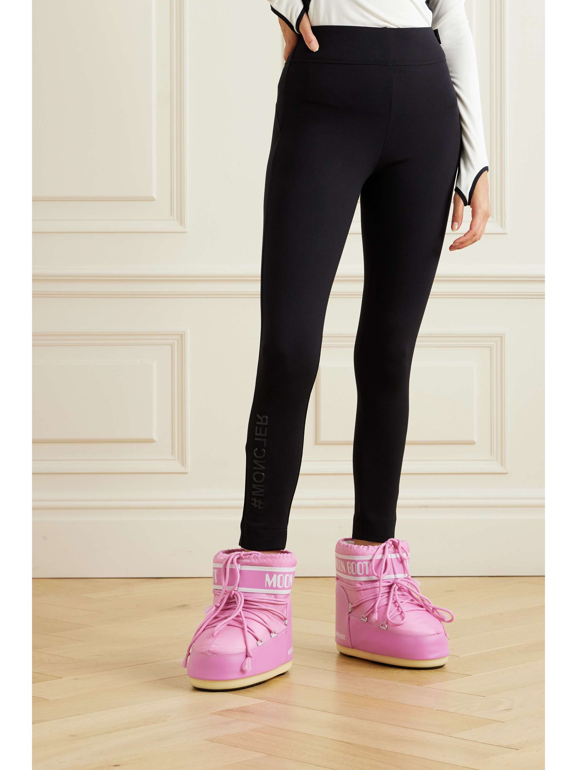 Printed stretch-jersey leggings view