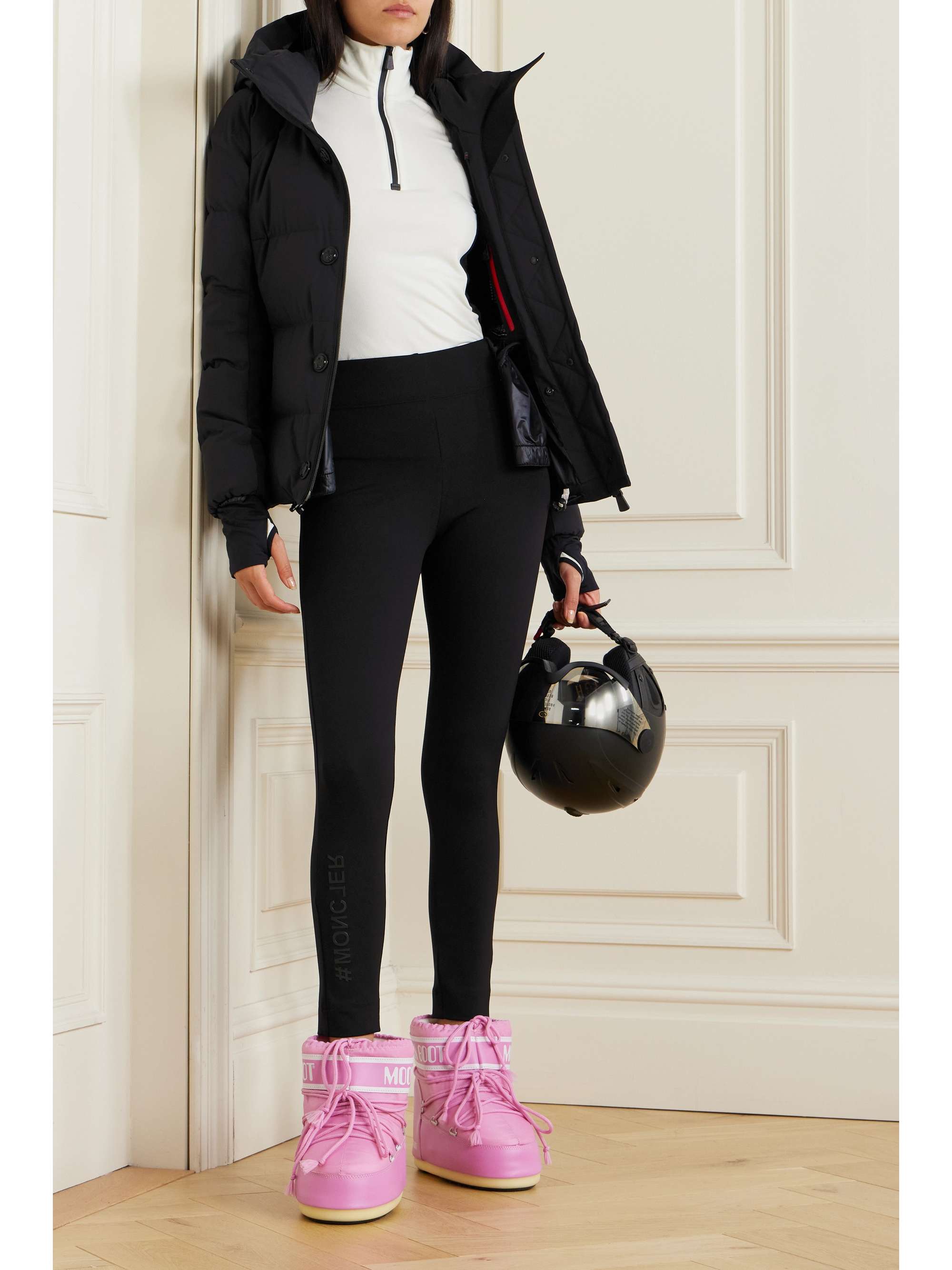 Printed stretch-jersey leggings view