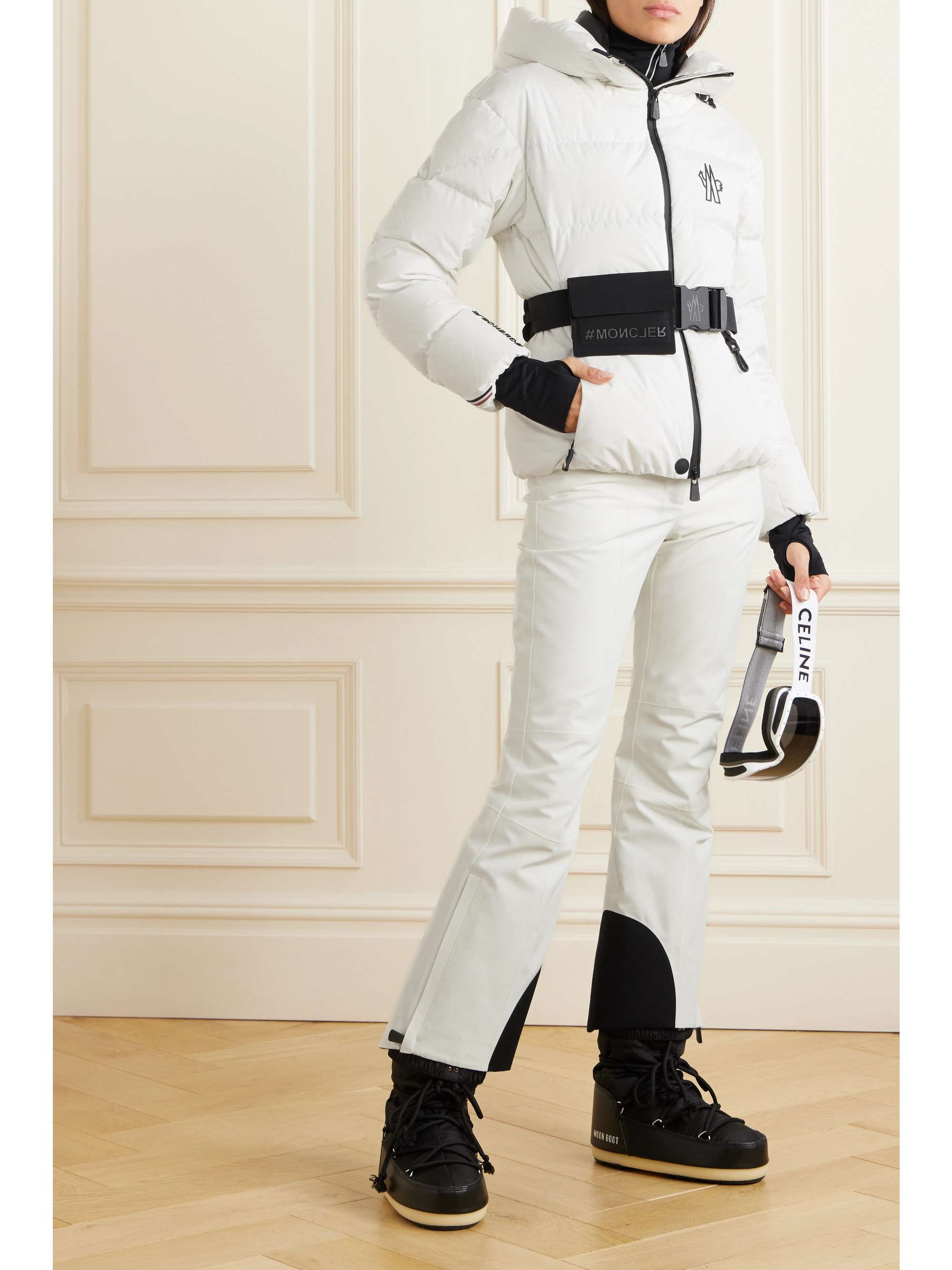 Bouquetin belted quilted down ski jacket view