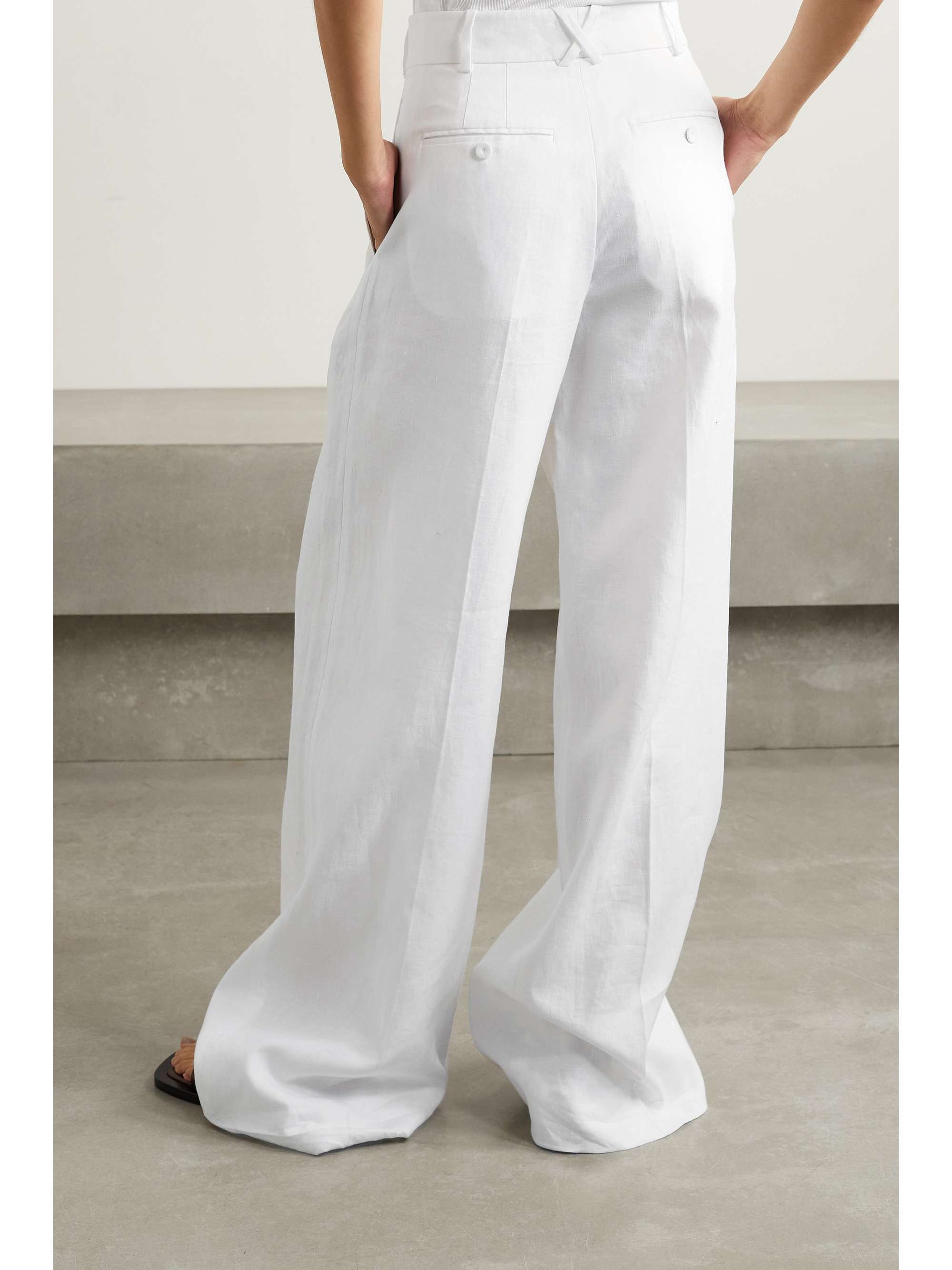 + NET SUSTAIN pleated linen wide-leg pants view
