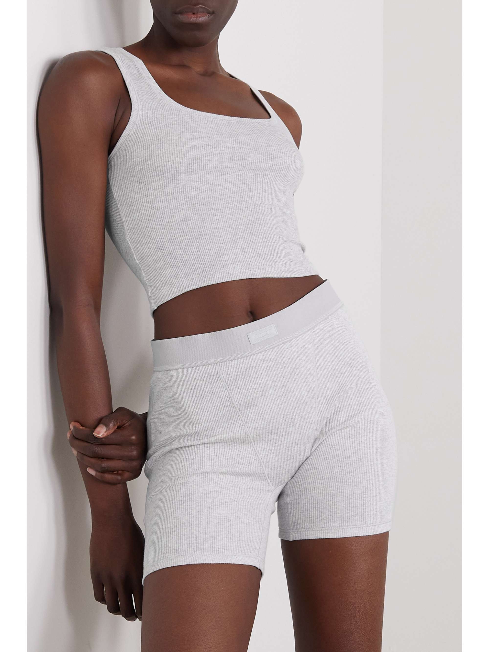 Ribbed cotton-blend jersey tank view
