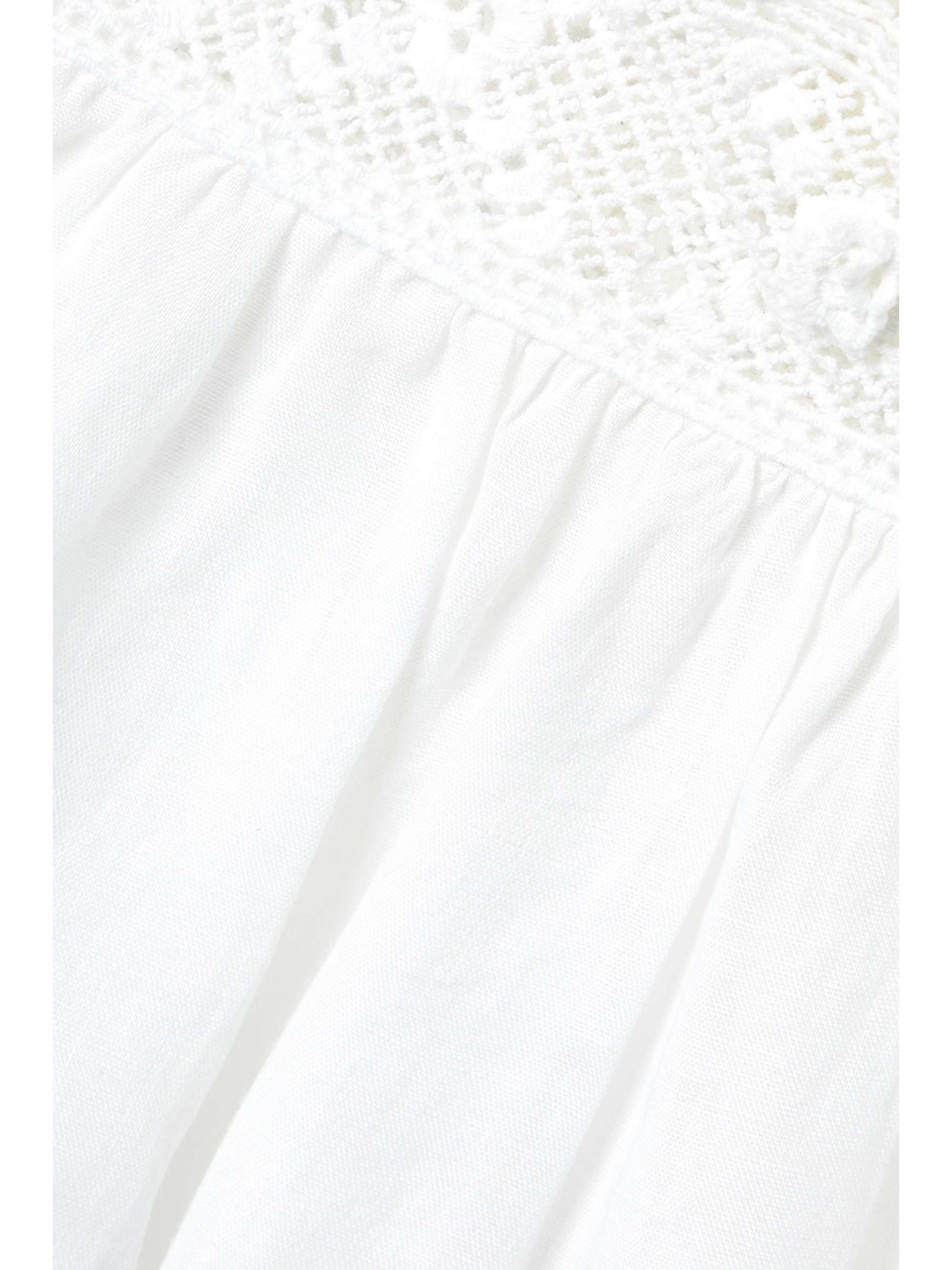 Aphra crochet-trimmed ramie top view