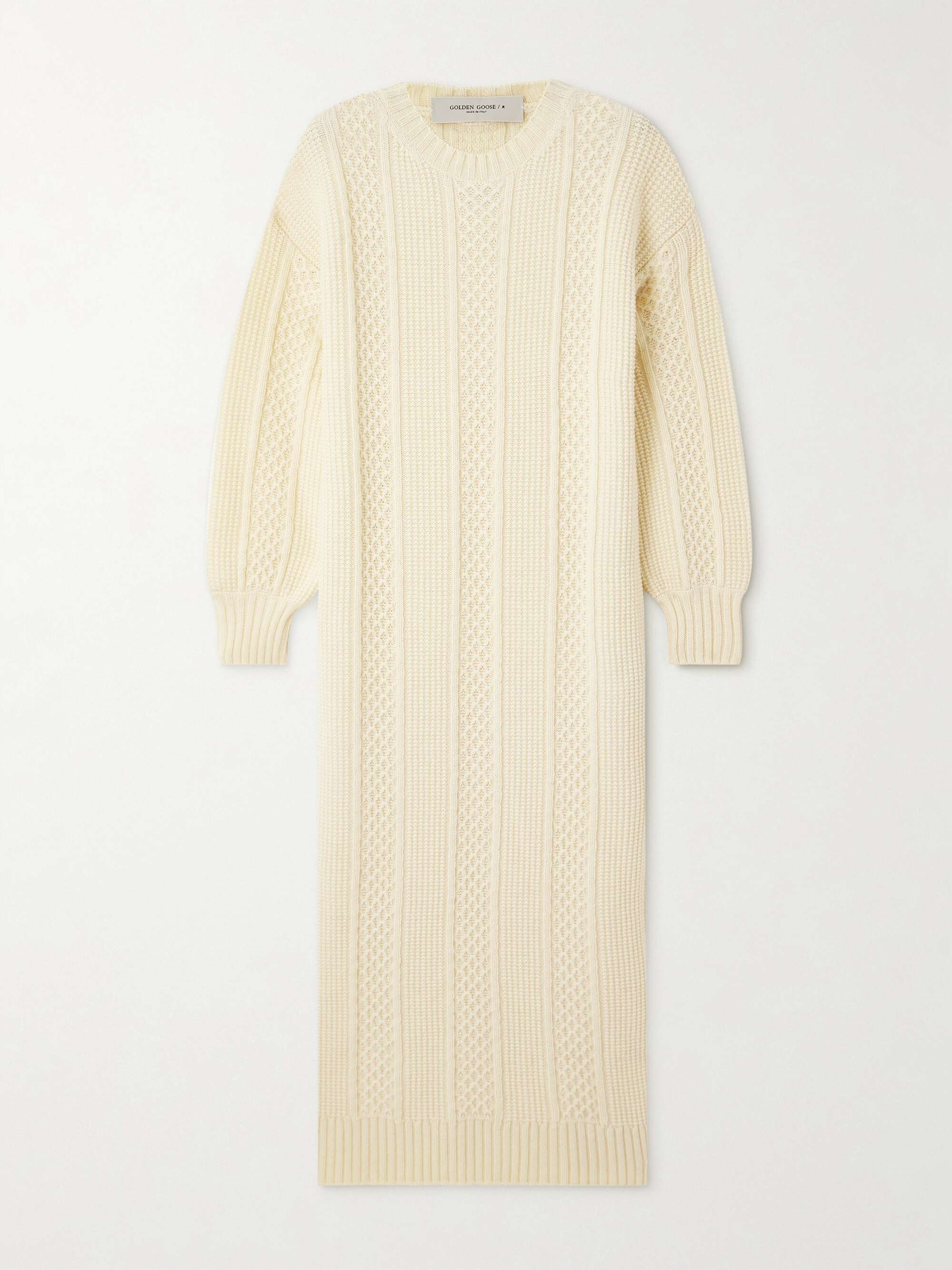 Embroidered knitted wool maxi dress view