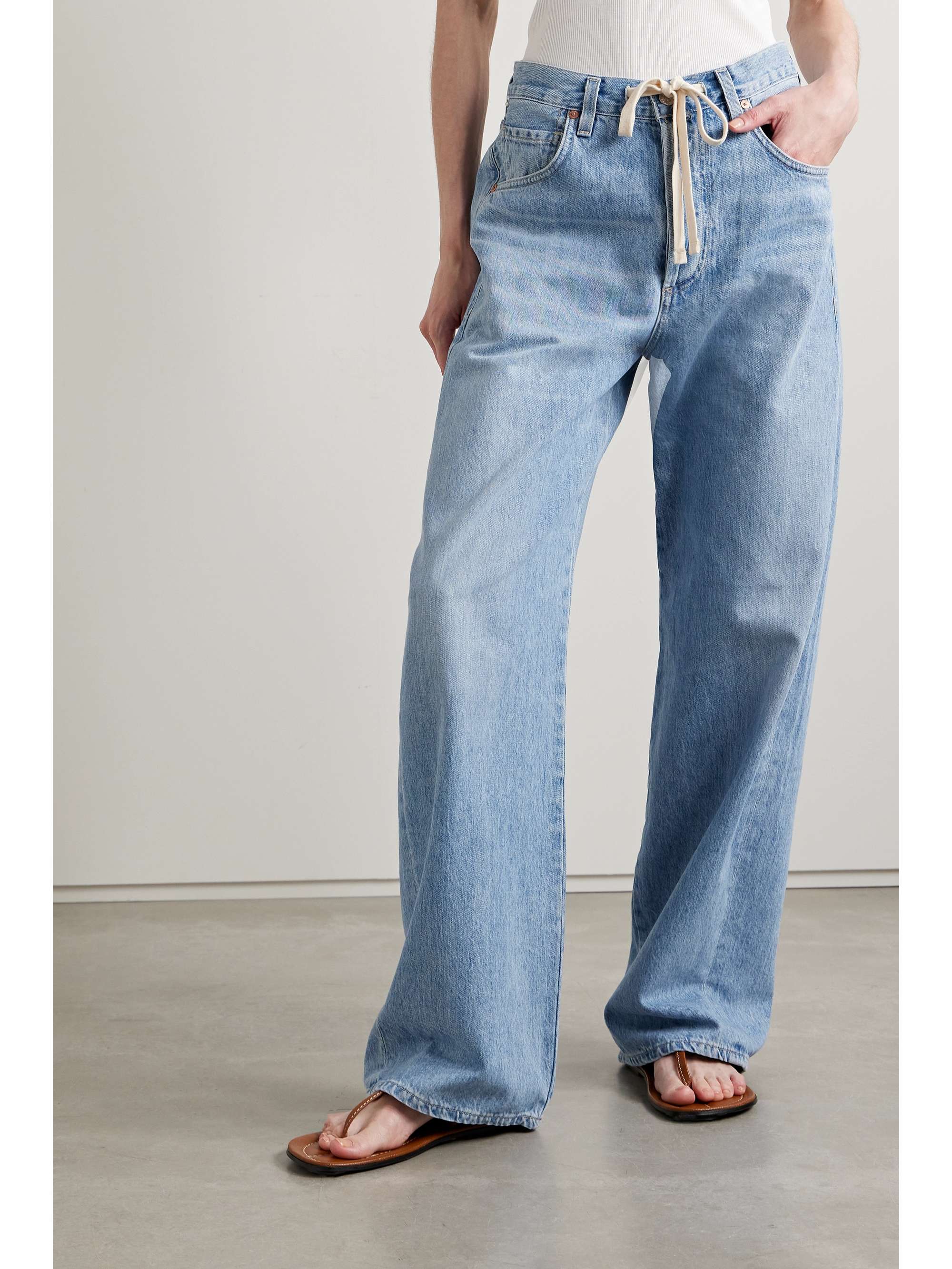 + NET SUSTAIN Brynn high-rise wide-leg organic jeans view