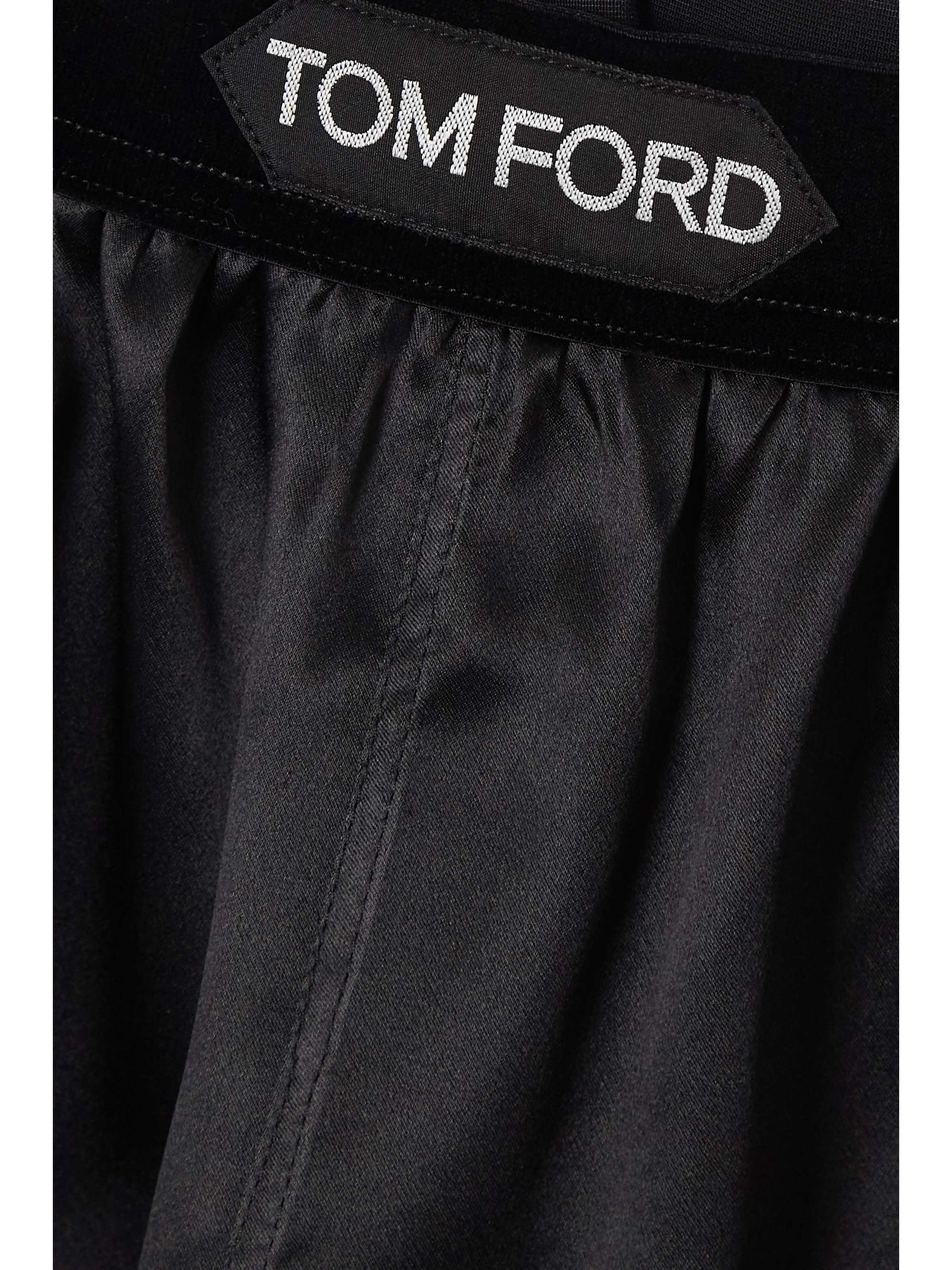 Velvet-trimmed stretch-silk shorts view