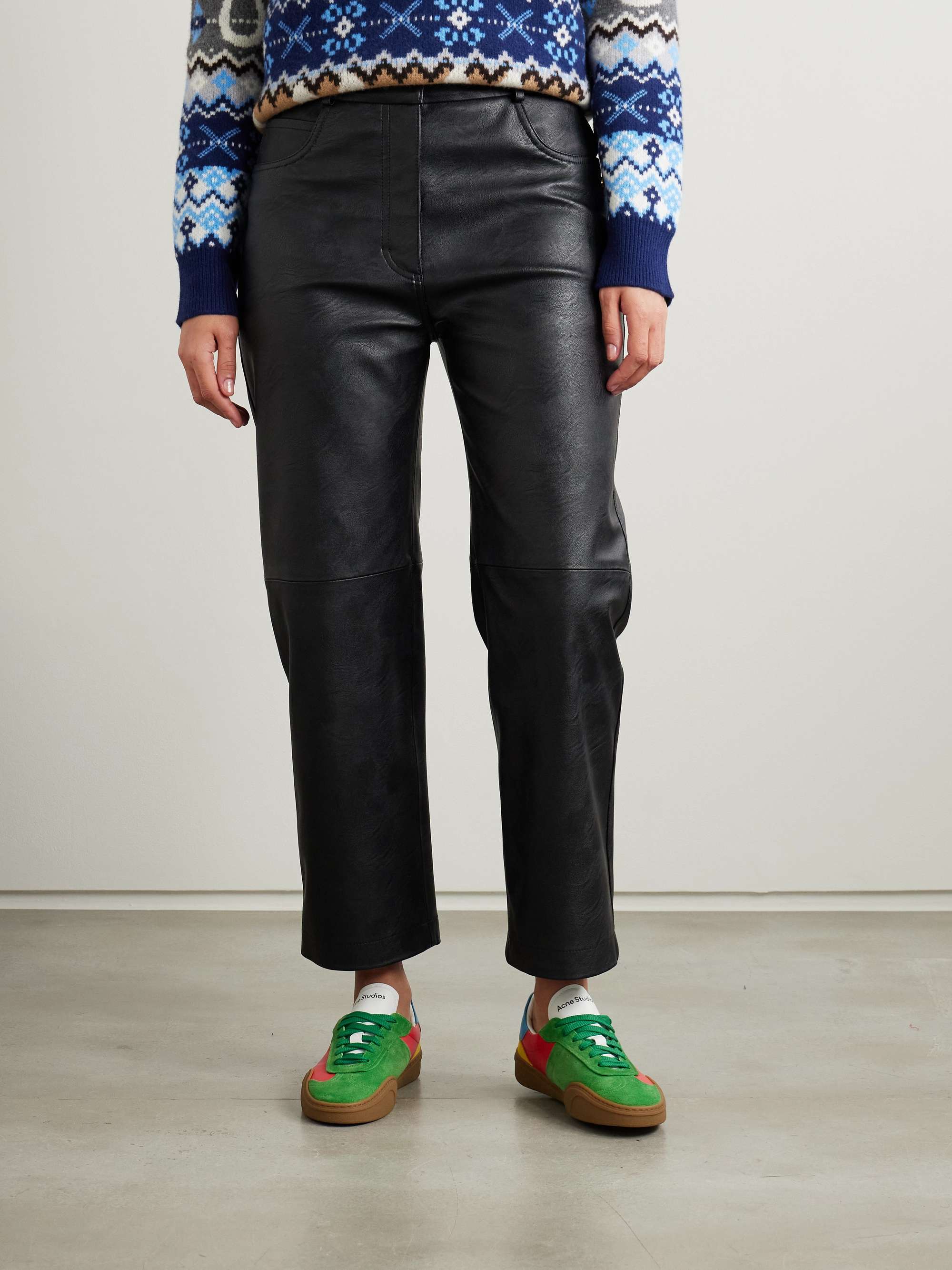 + NET SUSTAIN vegetarian leather straight-leg pants view