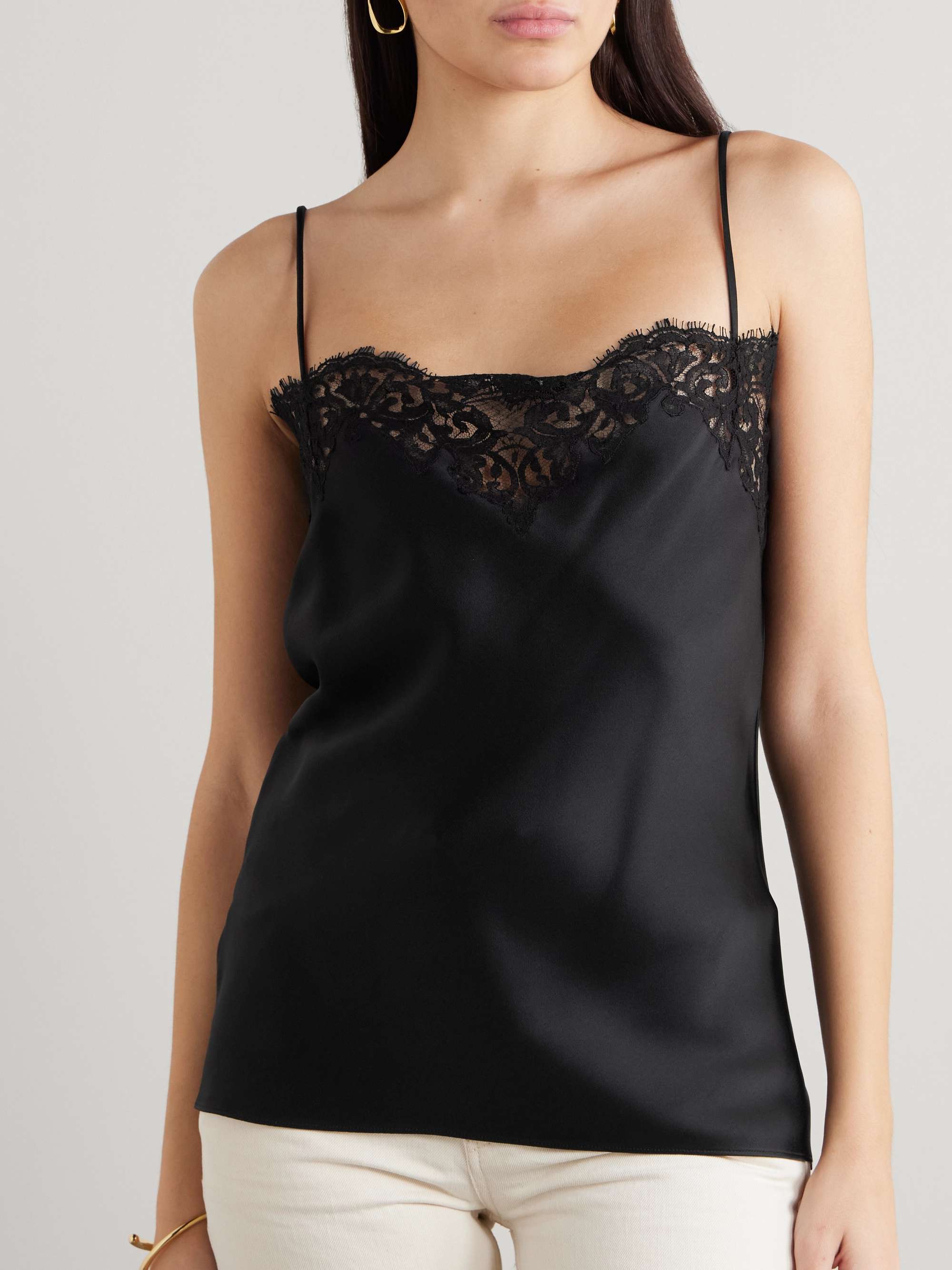 + NET SUSTAIN lace-trimmed satin camisole view