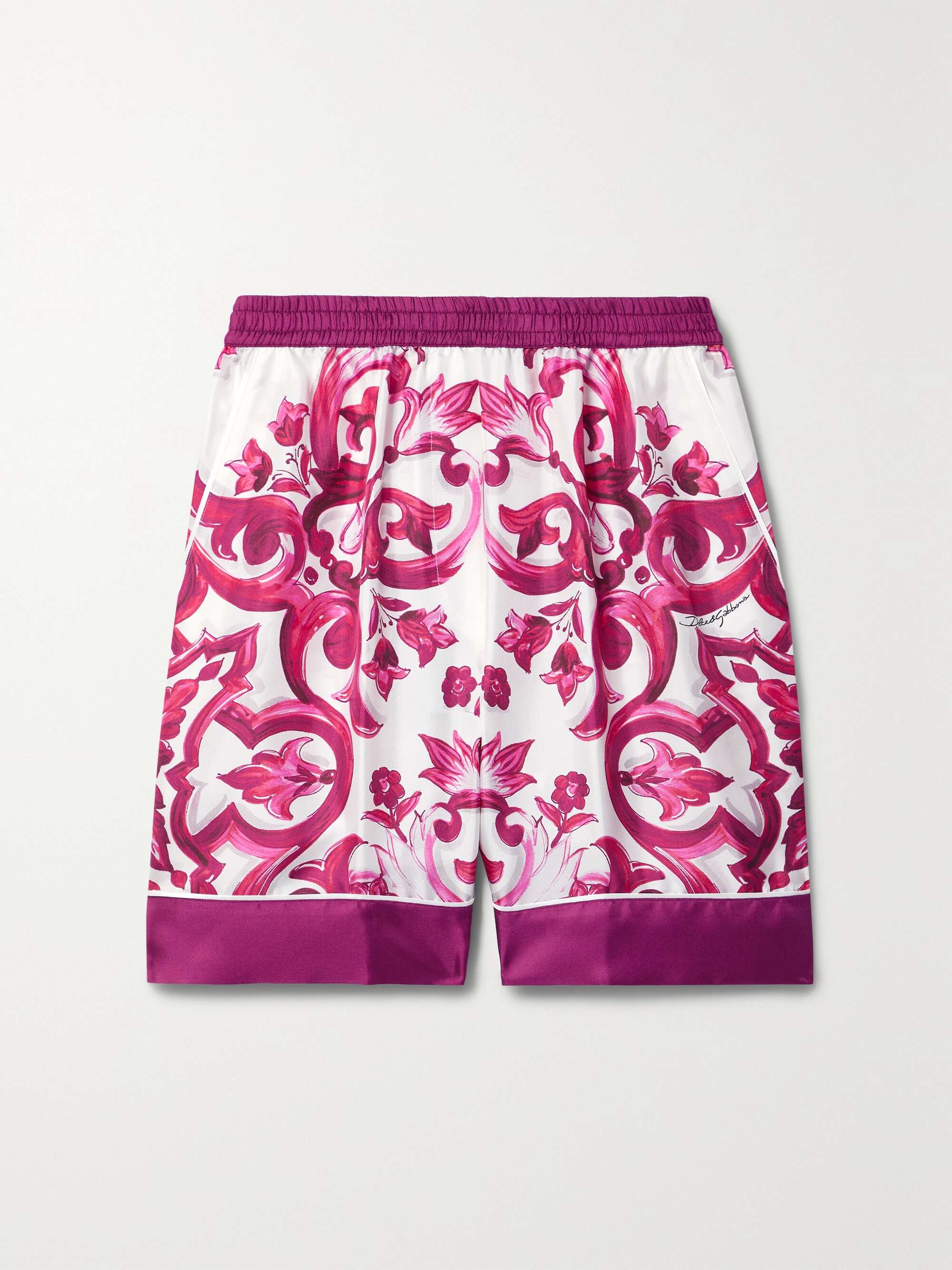 Maiolica printed silk-satin twill shorts view
