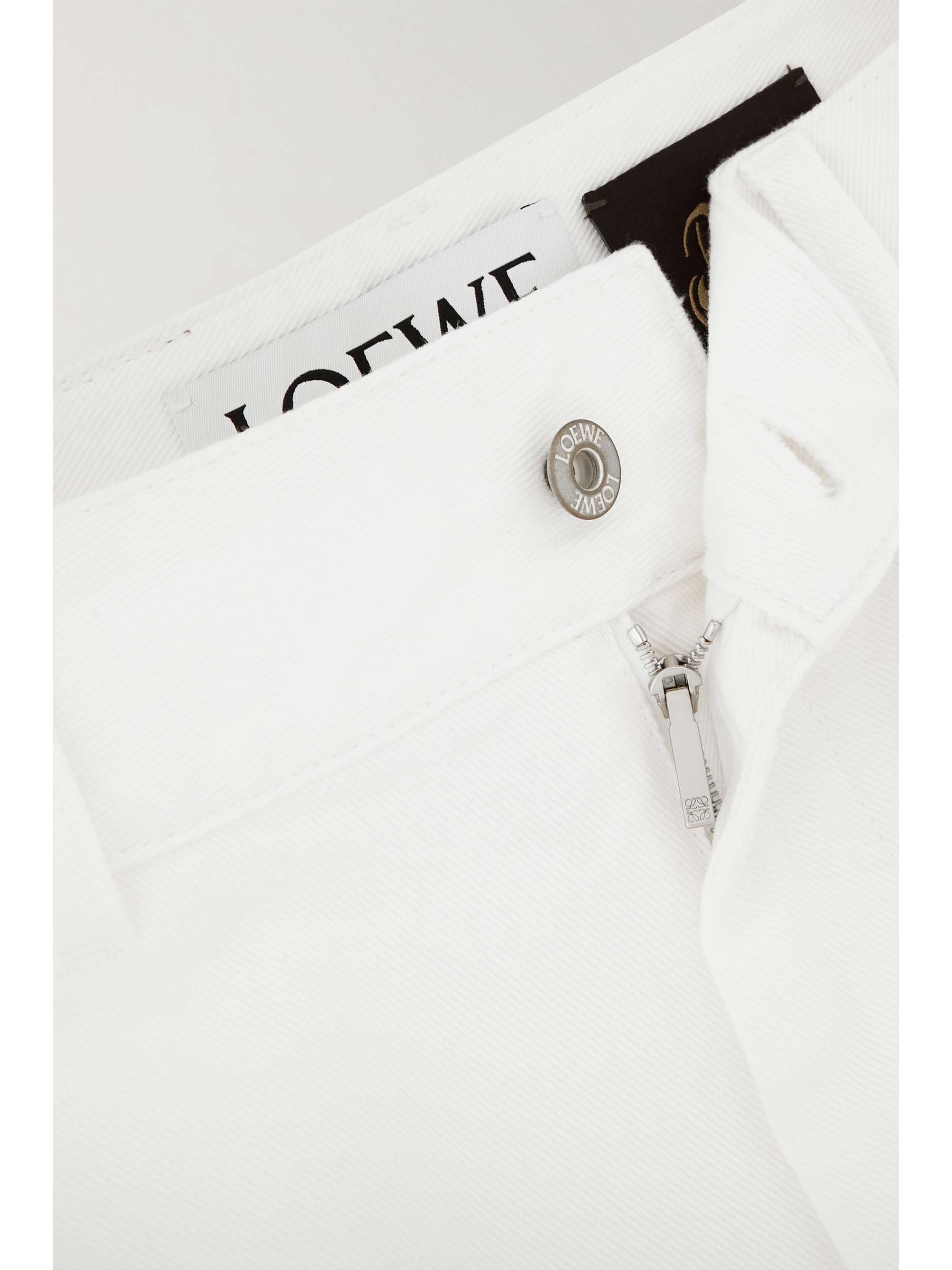 + Paula's Ibiza leather-trimmed embroidered high-rise wide-leg jeans view