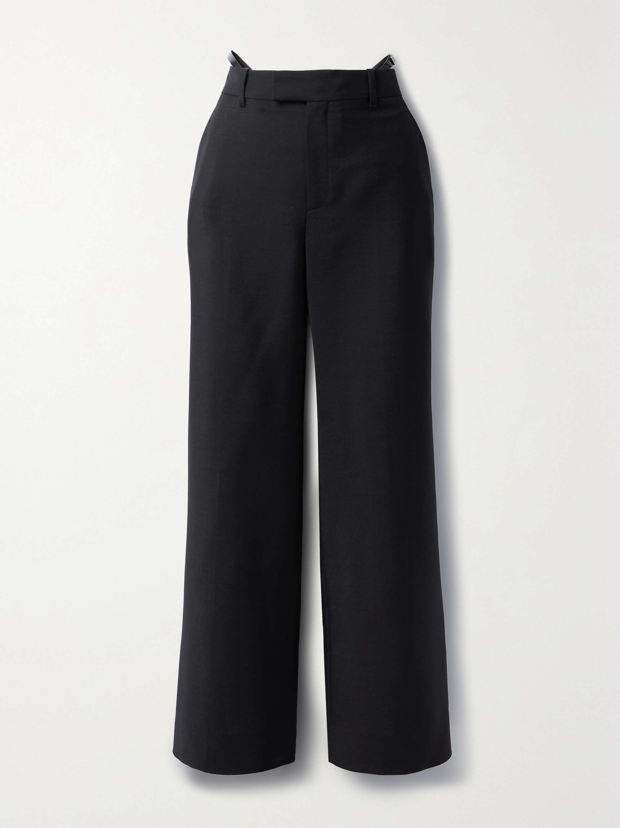 Crystal-embellished mohair and wool-blend straight-leg pants view