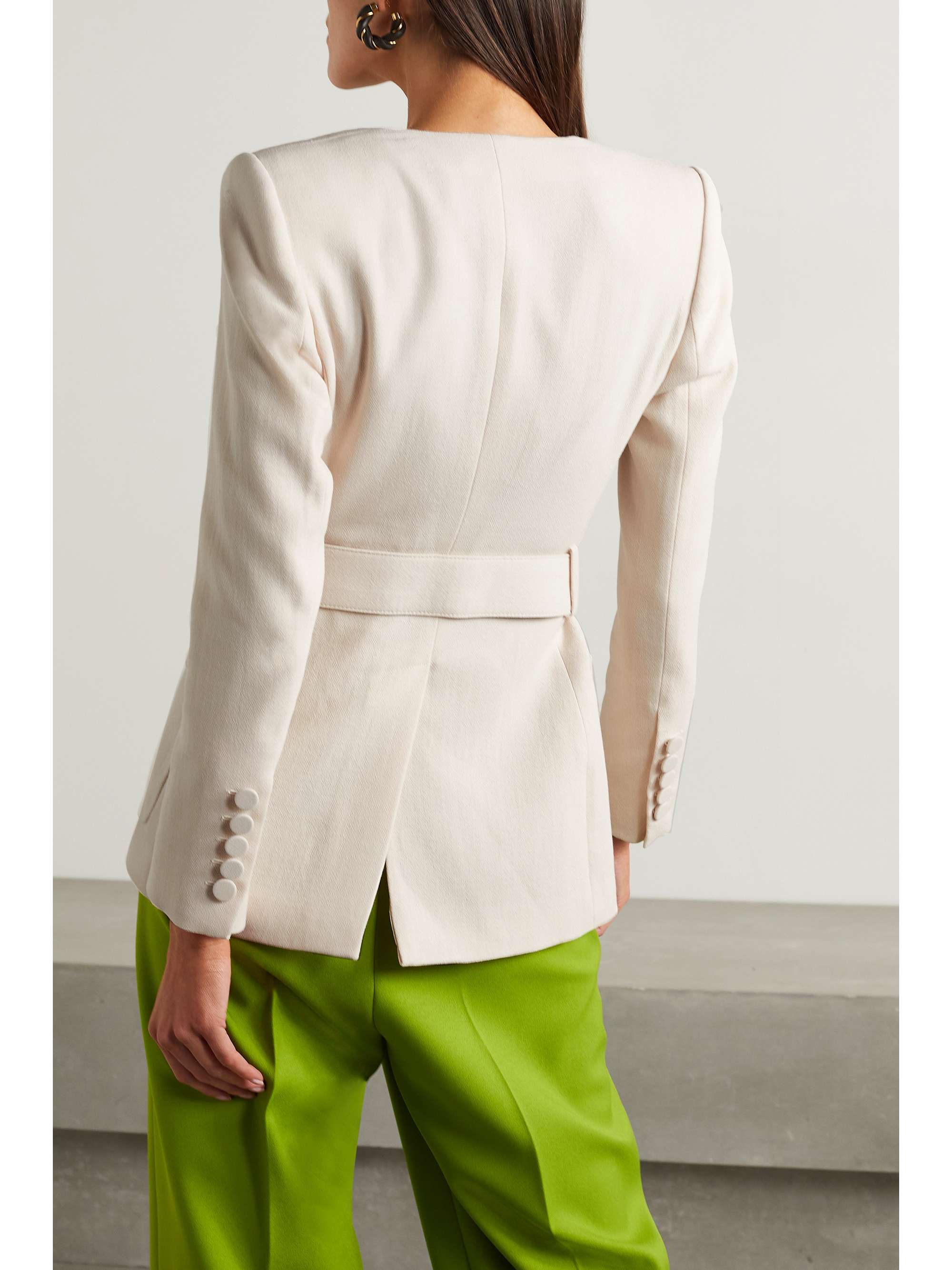 Belted wool-crepe jacket view