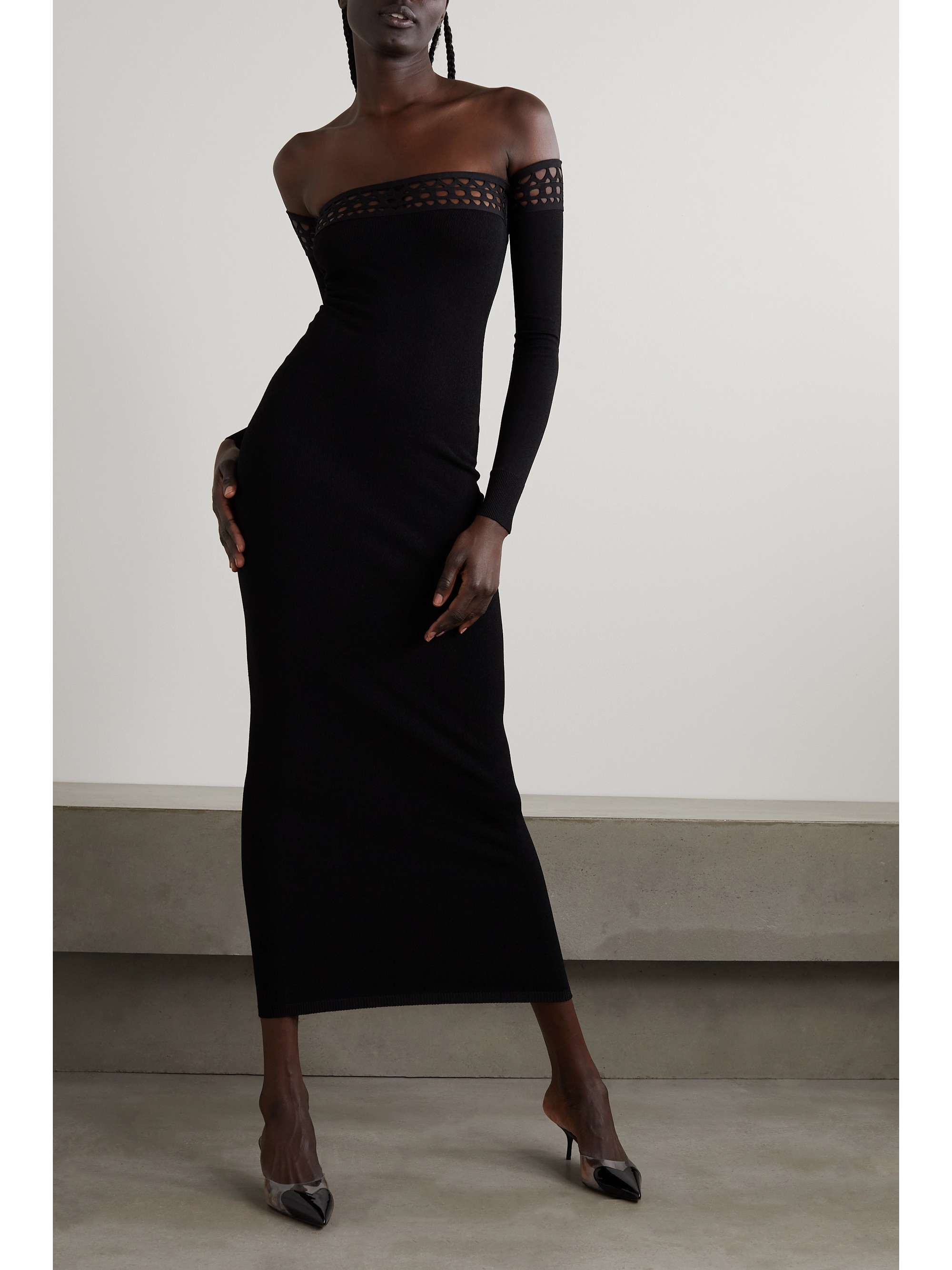 Archetypes convertible off-the-shoulder stretch-knit midi dress view