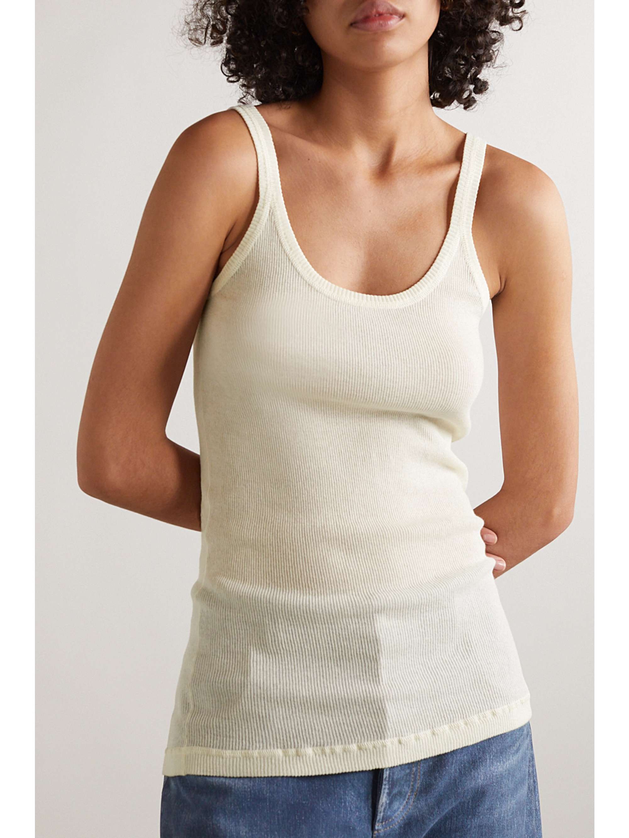 Ribbed cotton-blend tank view