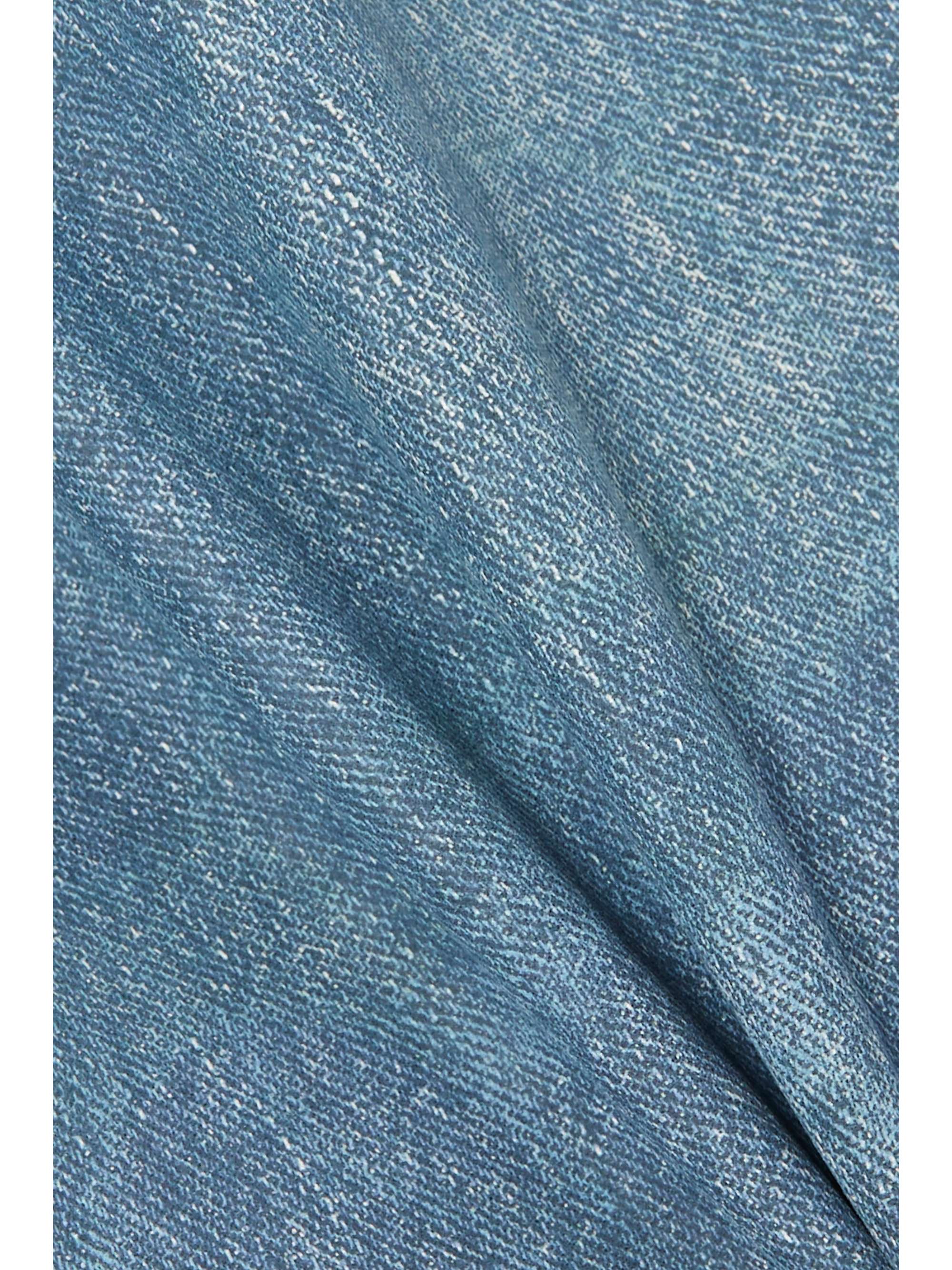 Printed leather straight-leg pants view